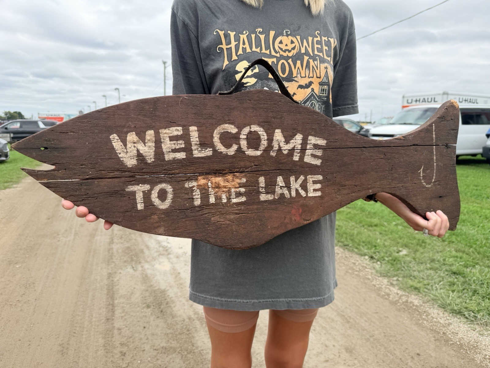 Antique Lake house Fishing Tackle Lure Wood Sign Leather Handle Vintage Original Antique Lake house Fishing Tackle Lure Wood Sign Leather Handle Vintage Original