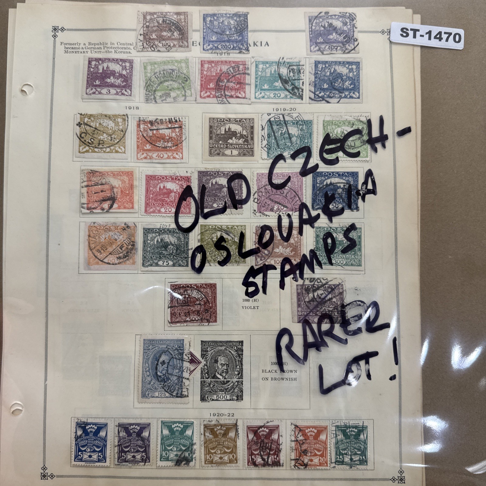 SCOTT\'S WORLD STAMP ALBUM BREAK: Old Czechoslovakia Stamps RARE 1918-? ST-1470