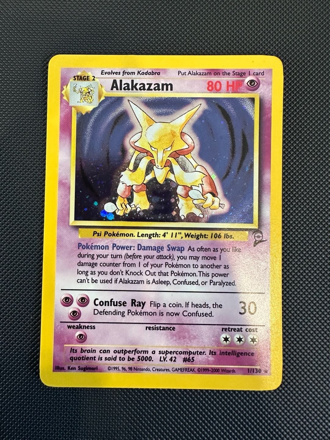 Pokemon Alakazam Base Set 2 Holo Rare 1/130 2000
