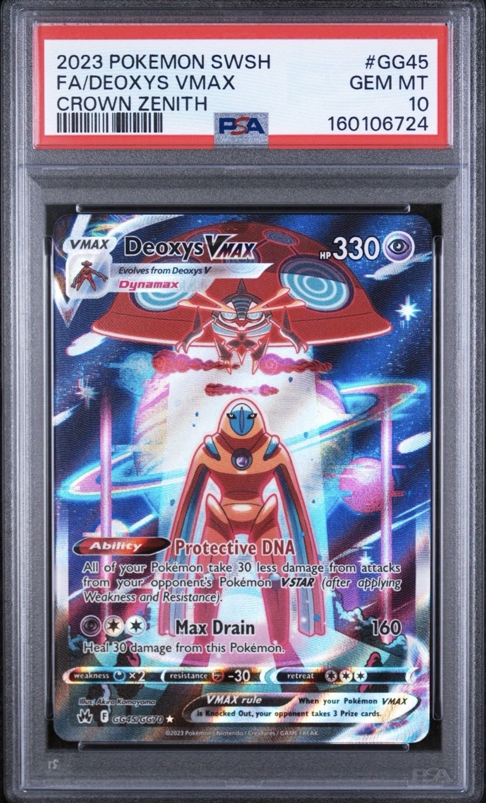 Pokemon 2023 Deoxys VMAX GG45/GG70 Full Art Crown Zenith GEM MINT PSA 10