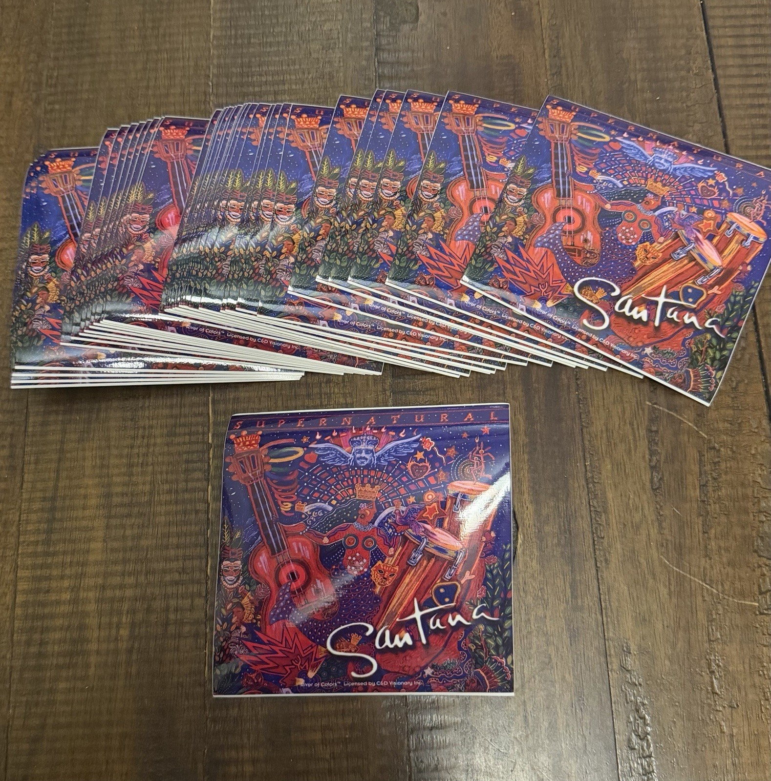 Vintage Carlos Santana Supernatural Sticker Lot Of 50 NOS Vintage Carlos Santana Supernatural Sticker Lot Of 50 NOS