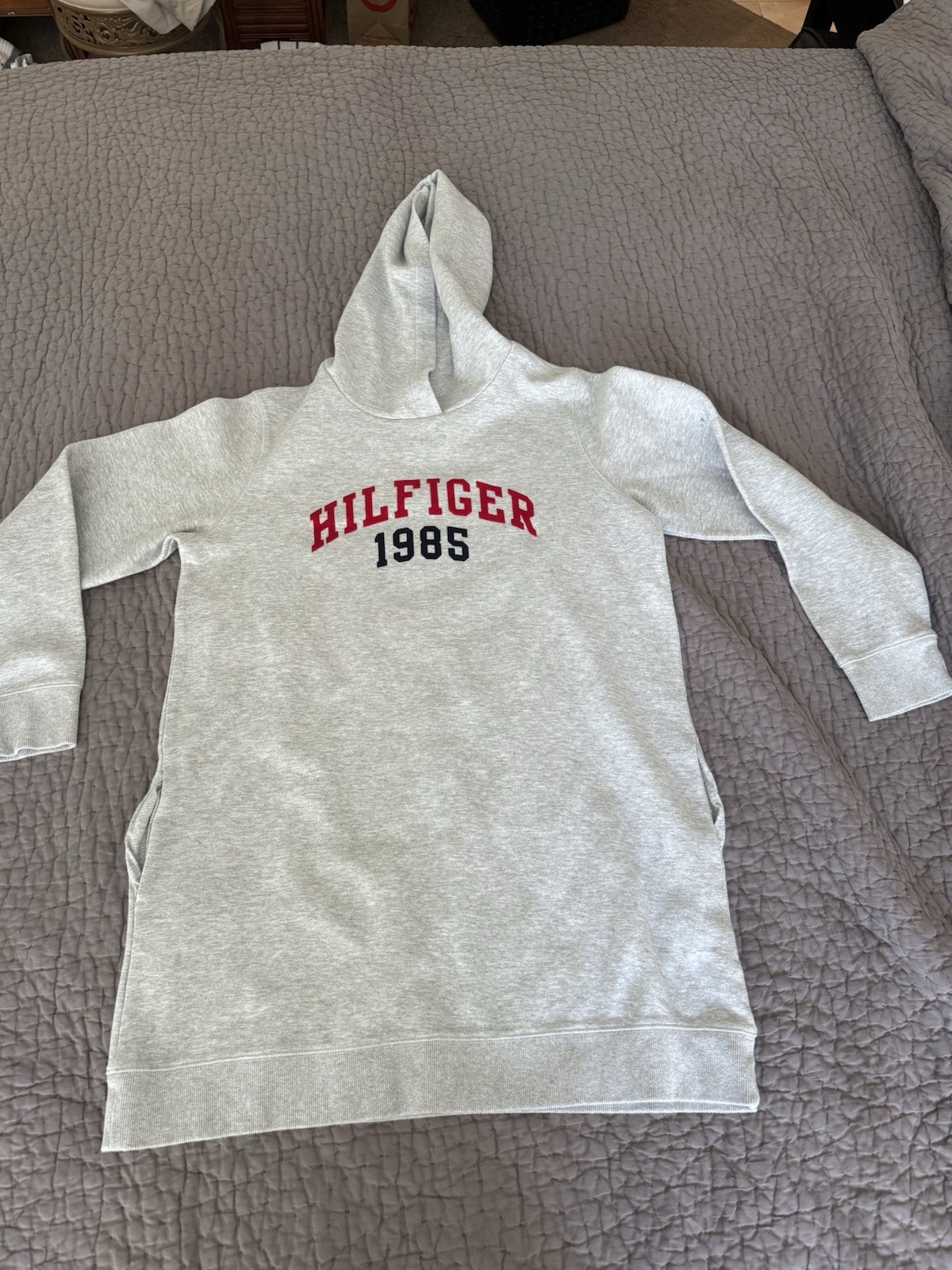 Tommy Hilfiger Gray Hoodie Dress With Logo Size Large Women’s Tommy Hilfiger Gray Hoodie Dress With Logo Size Large Women’s