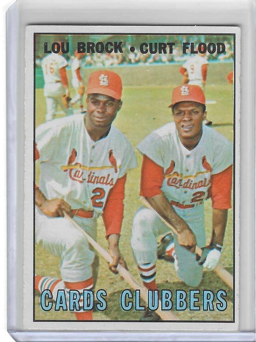 1968 Topps Cards Clubbers Lou Brock, Curt Flood - #63 (EX)