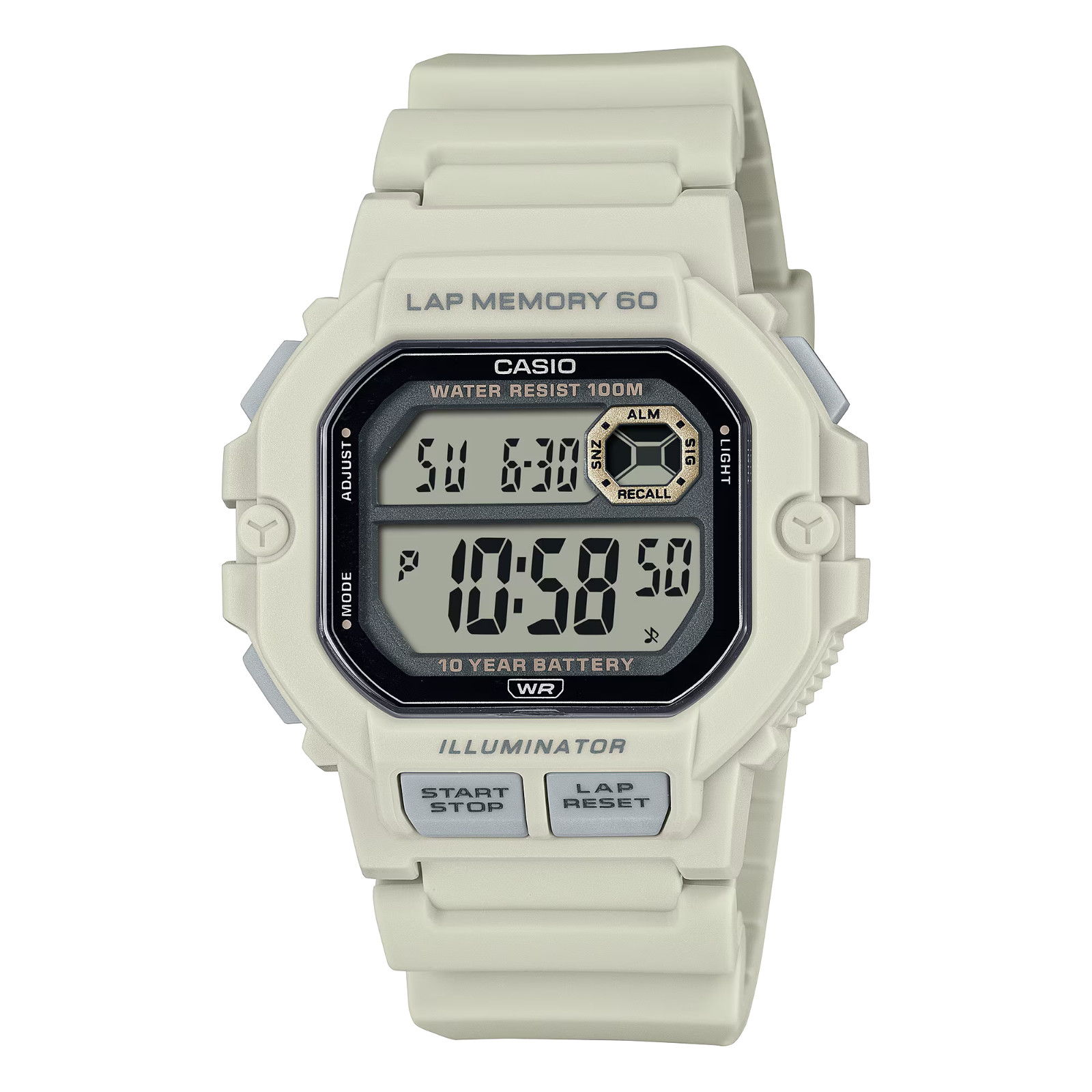 Casio Men\'s Dual Time Alarms Light Gray Quartz Watch 47.2MM WS-1400H-8AVCF Casio Men\'s Dual Time Alarms Light Gray Quartz Watch 47.2MM WS-1400H-8AVCF