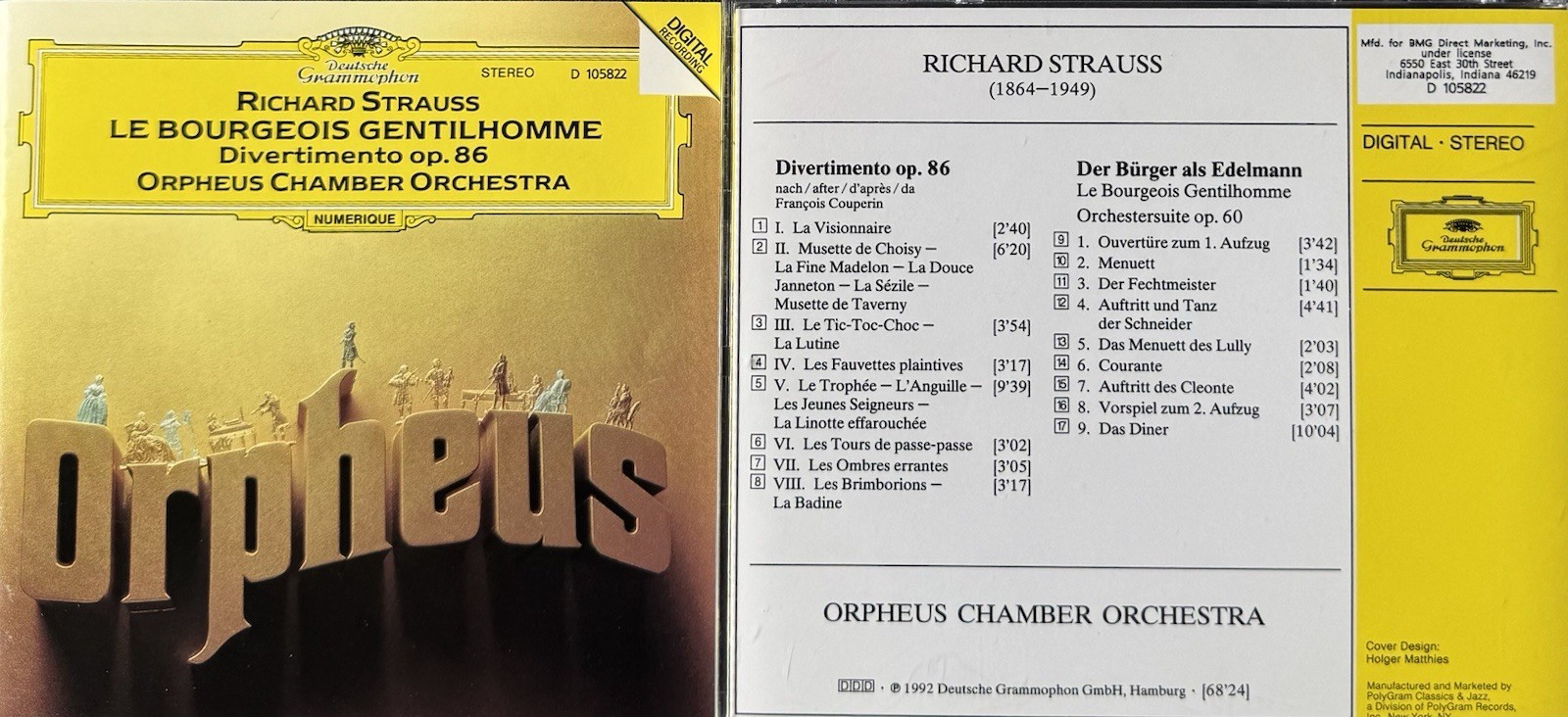 R Strauss—Le Bourgeois Gentilhomme/Divertimento (Orpheus Chamber Orchestra). CD R Strauss—Le Bourgeois Gentilhomme/Divertimento (Orpheus Chamber Orchestra). CD