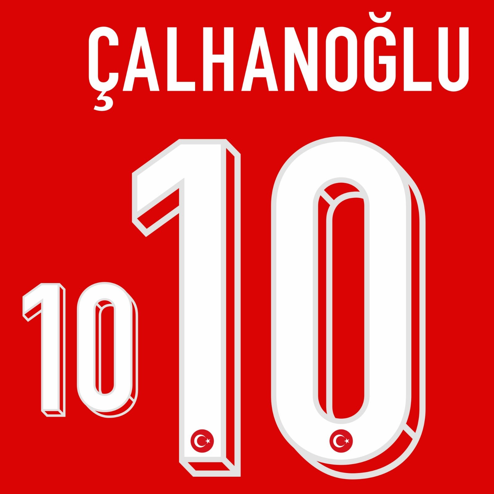 CALHANOGLU #10 Turkey 2026-2027 Home Nameset Heat Transfer Football Patch