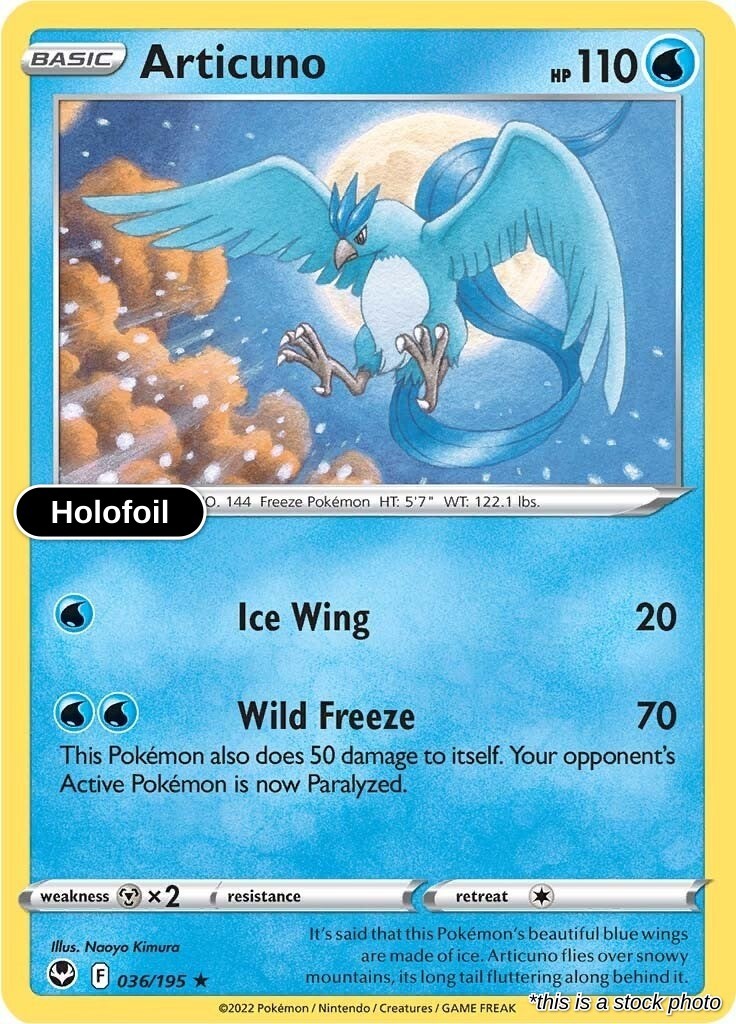 Articuno Holofoil Holo Rare SWSH12 036/195 NM