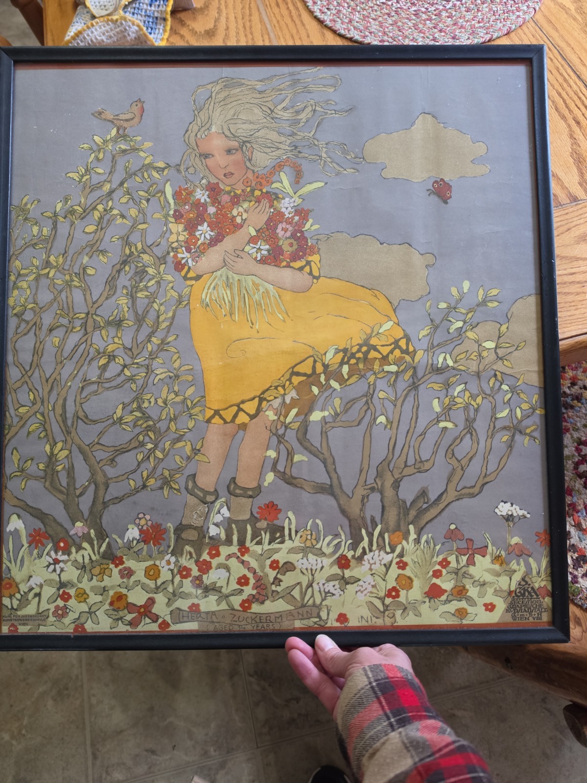 Franz Cizek (1865- 1946) Antique Framed Original Lithograph Herta Zuckermann Franz Cizek (1865- 1946) Antique Framed Original Lithograph Herta Zuckermann
