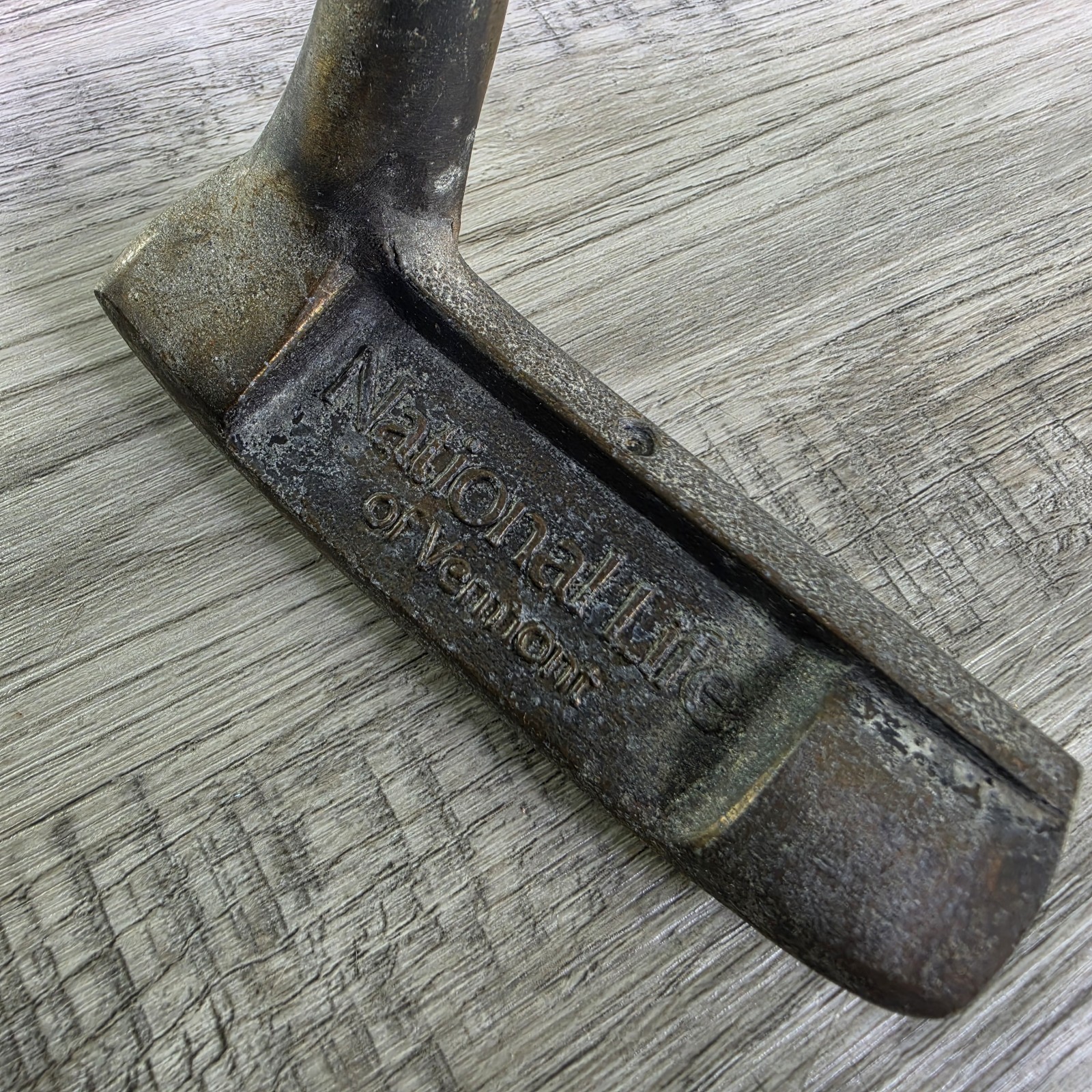 Vintage Brass Putter National Life Of Vermont RH Rare 