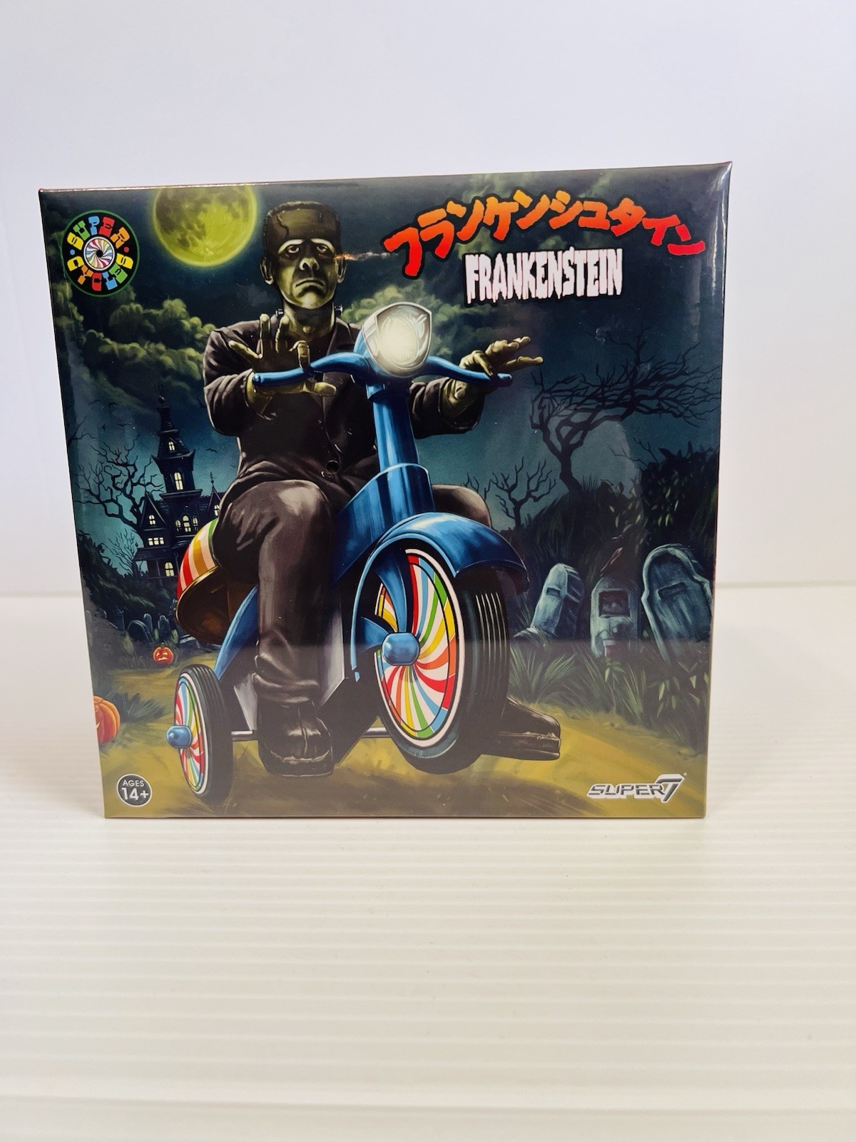 Super7 Universal Monsters Super Cycles Frankenstein Black with Blue Trike