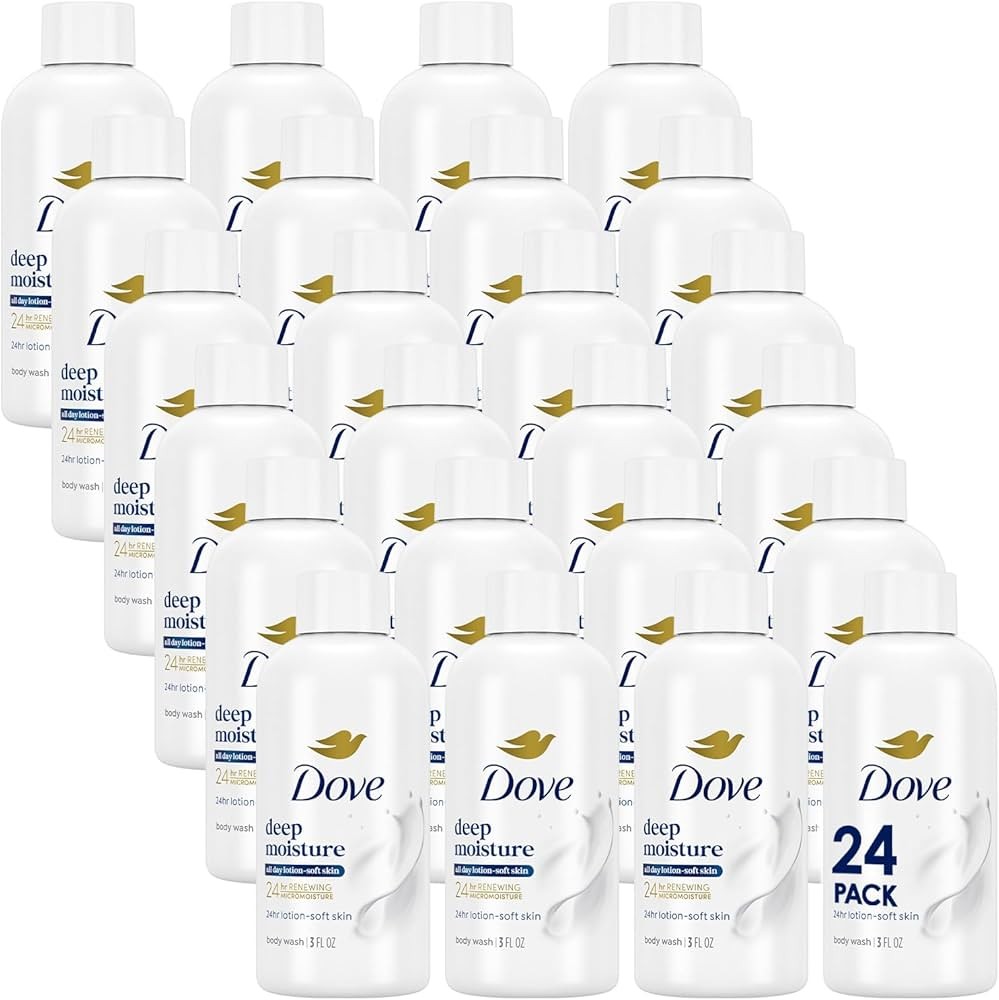 Dove Deep Moisture Body Wash 3 oz Travel Size 24 Pack New