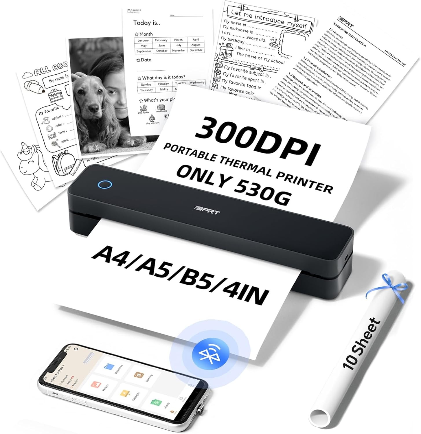iDPRT MT610 Pro Portable Thermal Printer 300DPI Supports 8.5\ iDPRT MT610 Pro Portable Thermal Printer 300DPI Supports 8.5\