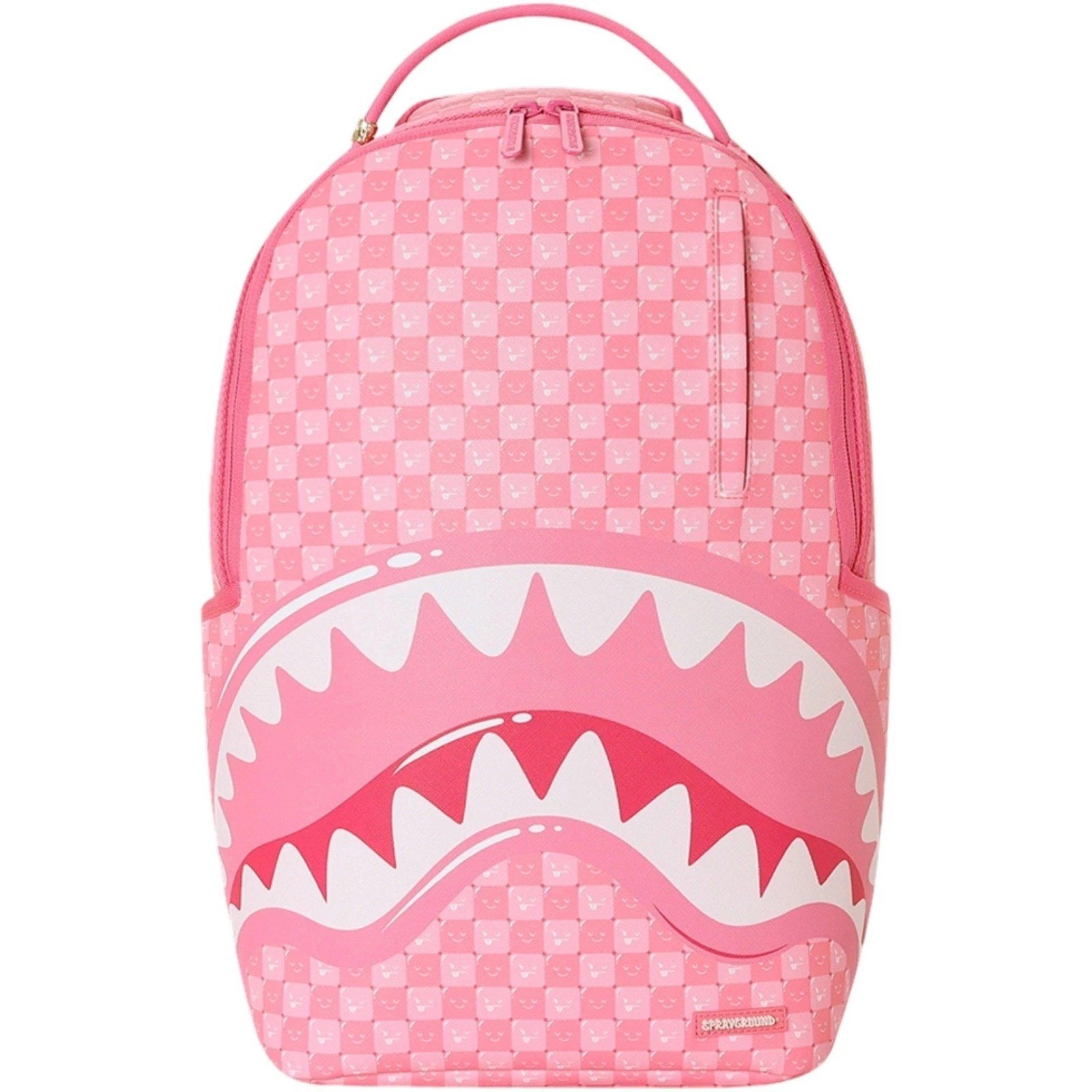 🔥🔥  Sprayground Pink Check Faces Backpack New Bookbag Large School Travel Bag