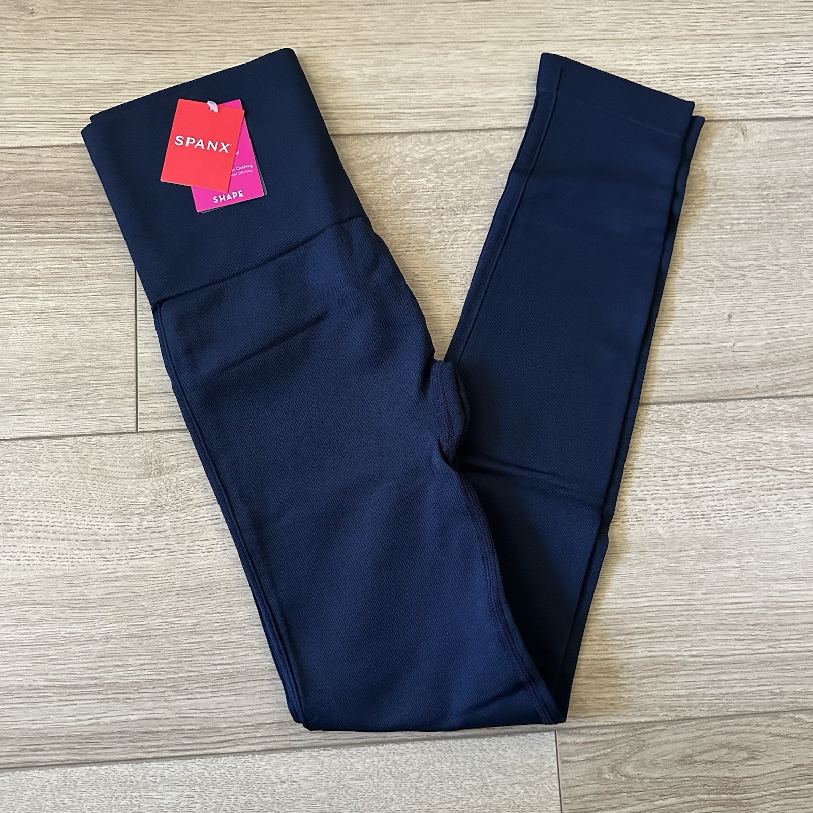 Spanx Booty Boost Leggings Small Blue Smooth Shape Sculpt Yoga Gym Tummy Control