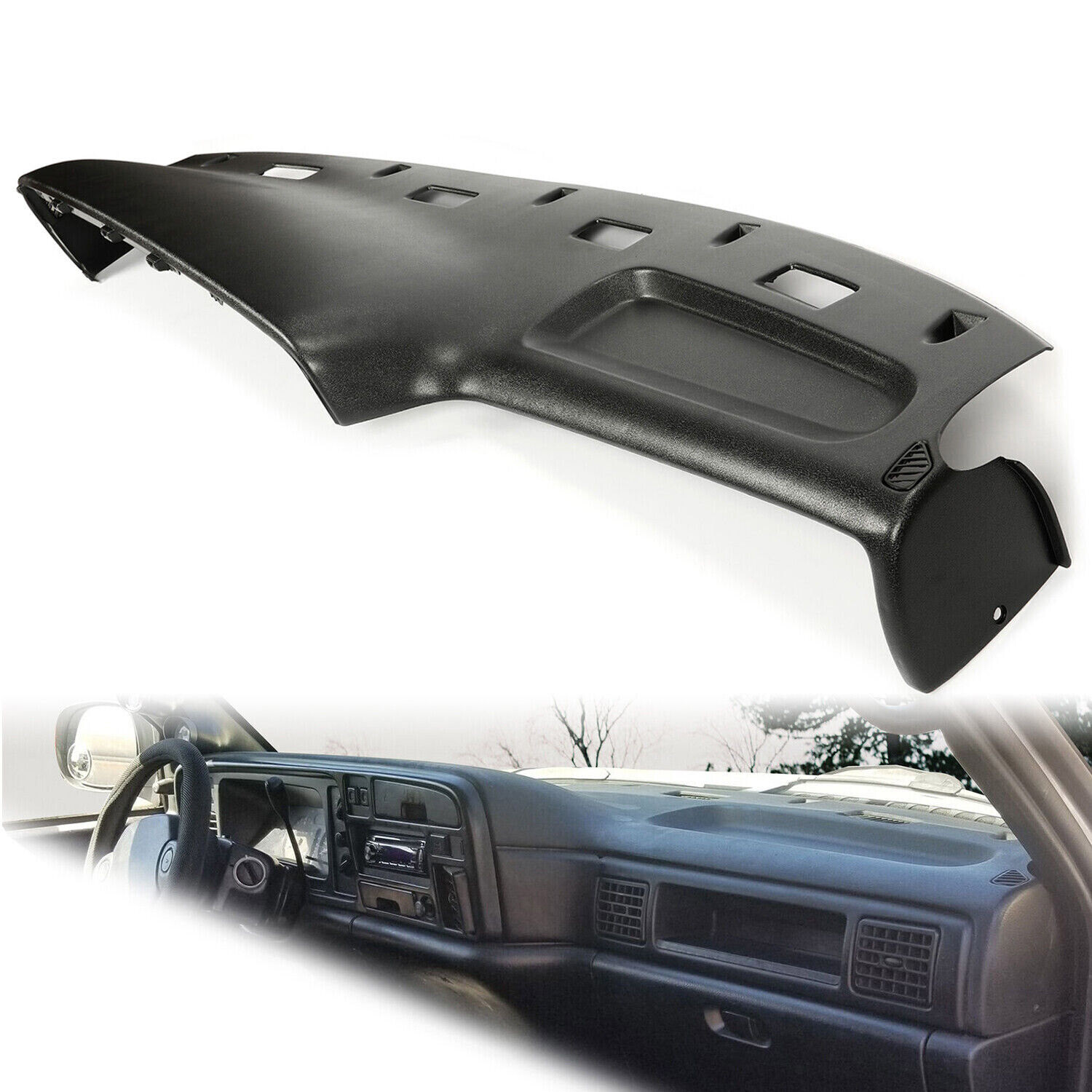 For 1994-1997 Dodge Ram Truck Dash Board Panel Pad Cover Top  Black Replacement