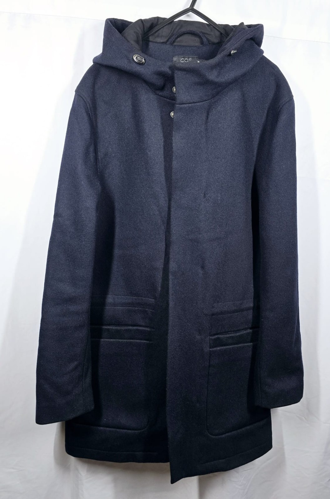 COS Duffle Coat Navy Size UK Small 36R Mens Wool Blend COS Duffle Coat Navy Size UK Small 36R Mens Wool Blend