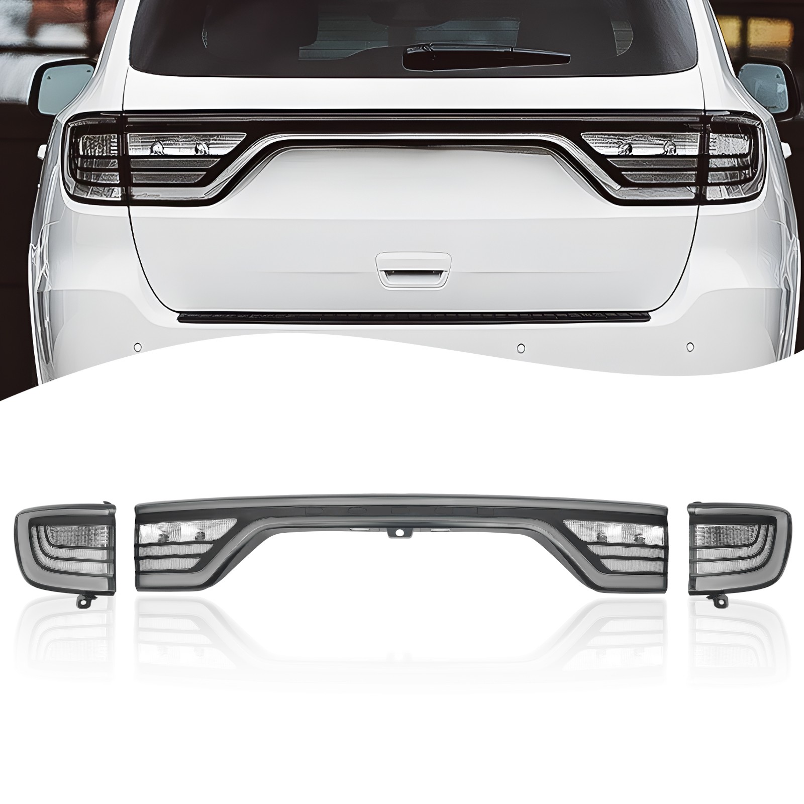 3Pcs Tail Light Smoked Center Rear Lamp For 2014-2022 Dodge Durango 68453659AB