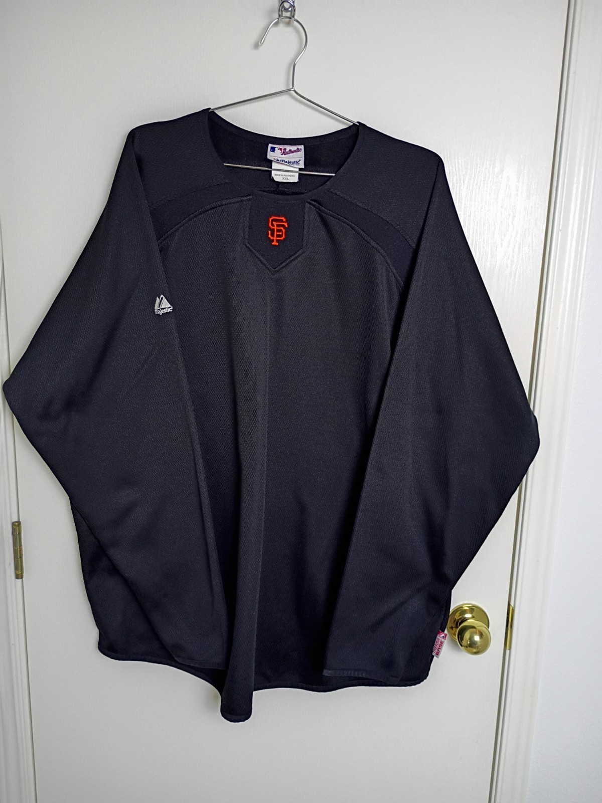 Vintage Majestic SF Giants Therma Base Pullover Mens M Black Baseball MLB
