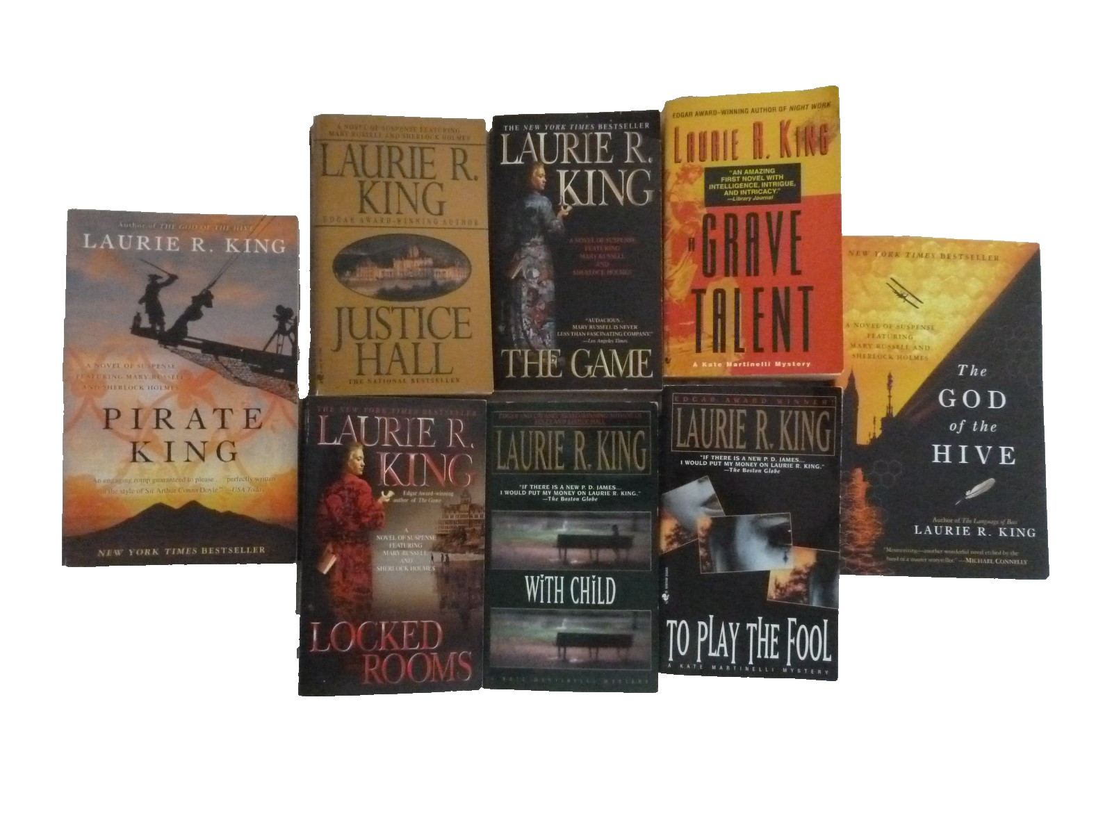 NINE (9) LAURIE R. KING paperbacks: 6 Mary Russell & 3 Kate Martinelli NINE (9) LAURIE R. KING paperbacks: 6 Mary Russell & 3 Kate Martinelli