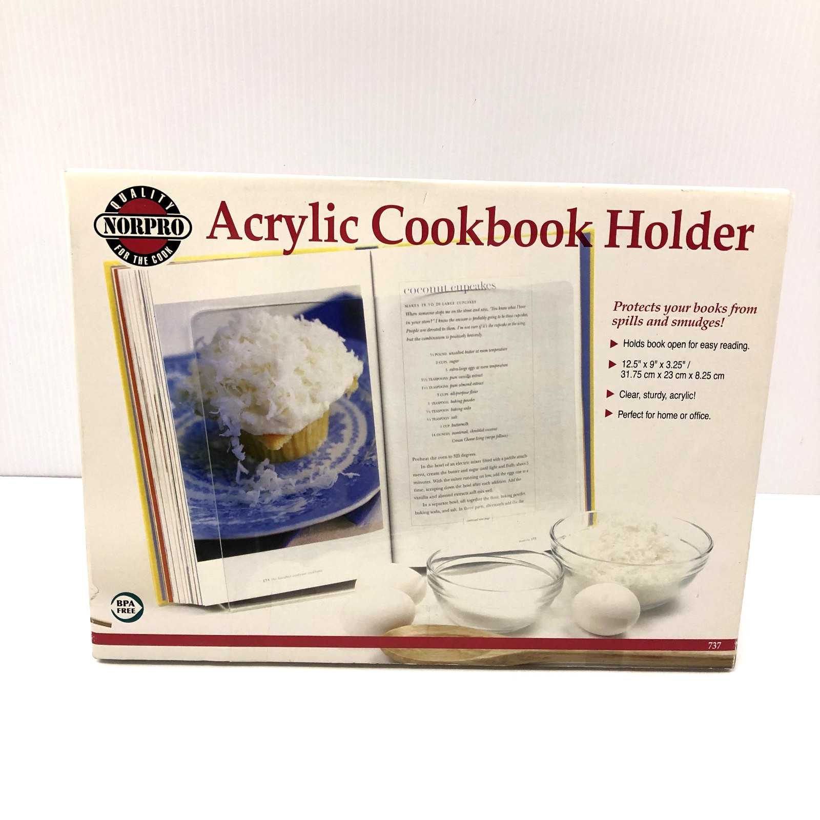 VTG Norpro Acrylic CookBook /Recipe/ IPad / Tablet Holder, 9\ VTG Norpro Acrylic CookBook /Recipe/ IPad / Tablet Holder, 9\