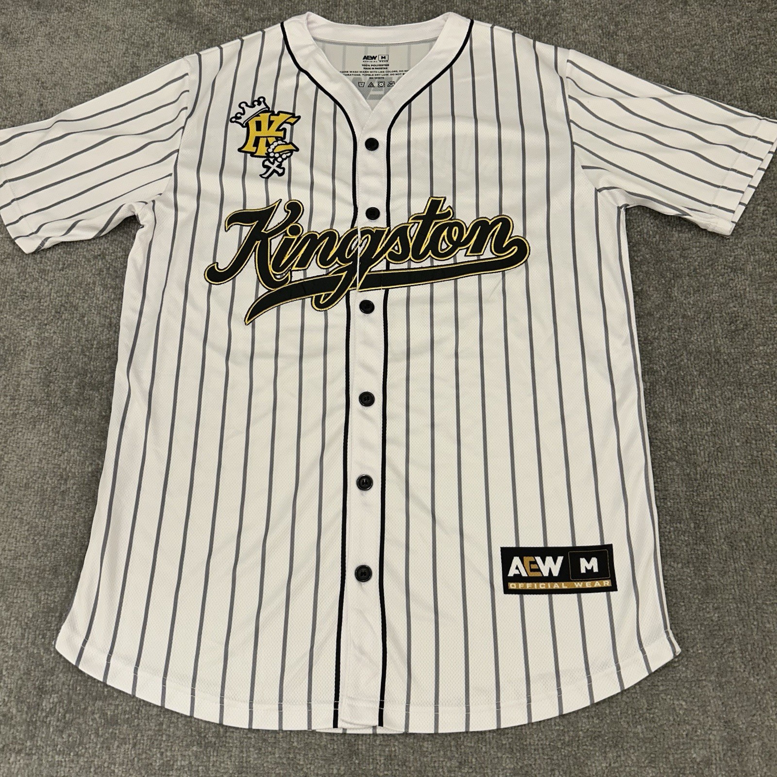 AEW Eddie Kingston Jersey Mens Medium White Baseball Style All Elite Wrestling