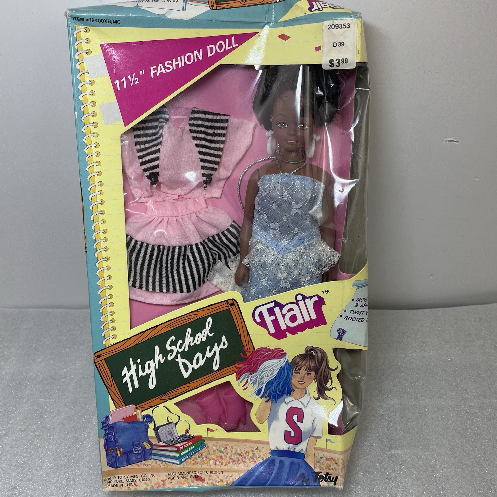 Vtg TOTSY 80S Flair High School Days Doll Africa American W Outfits NIB RARE
