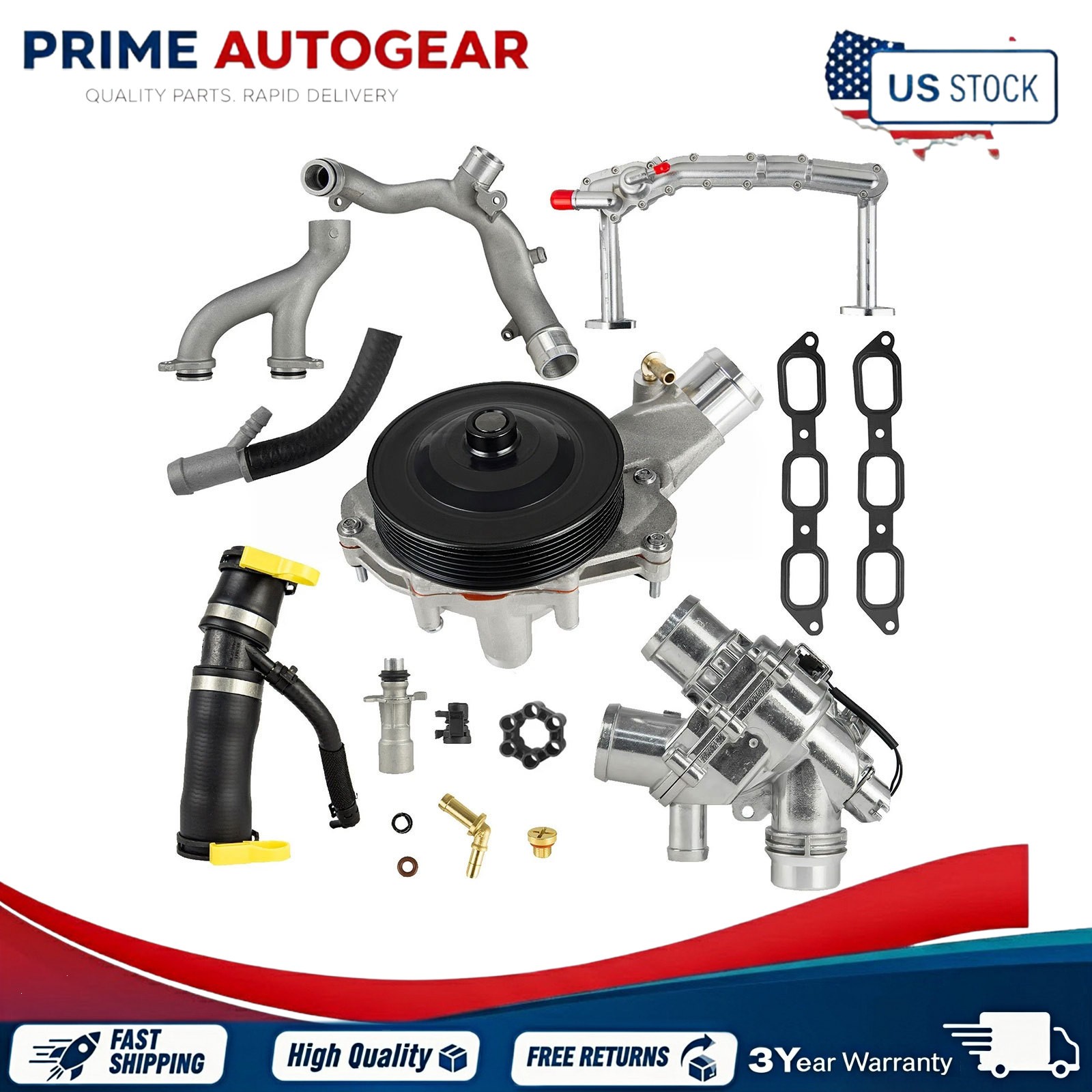 Fits For Jaguar Land Rover 3.0L V6 New Cooling System Kit Supercharged Engine