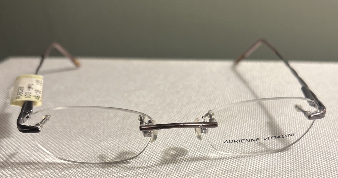 Adrienne Vittadini AV6028 Eyeglasses 46-18-135 Brown Rimless Small Adult Frame