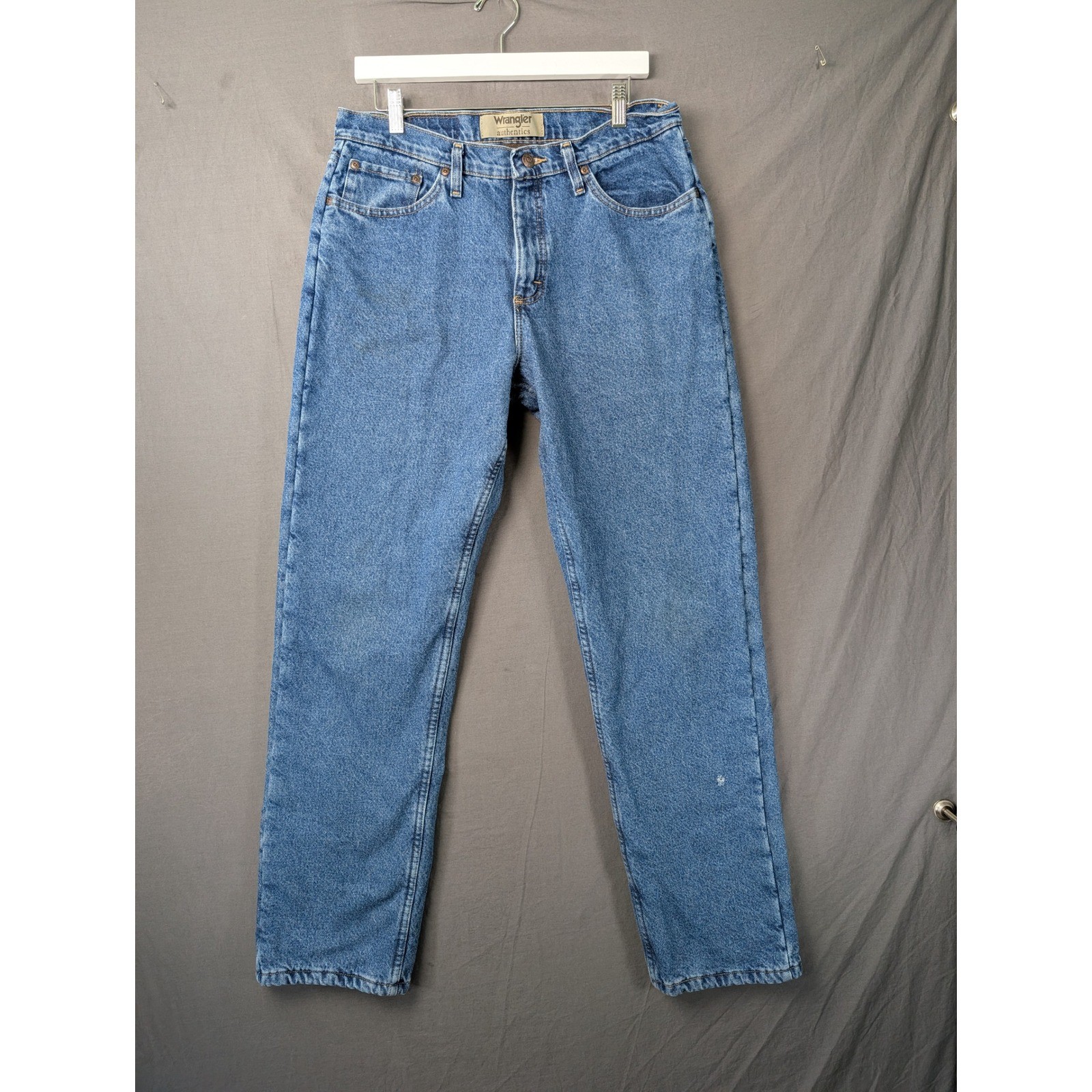 Wrangler Authentics Mens Fleece Lined Jeans 32x32 Blue Denim