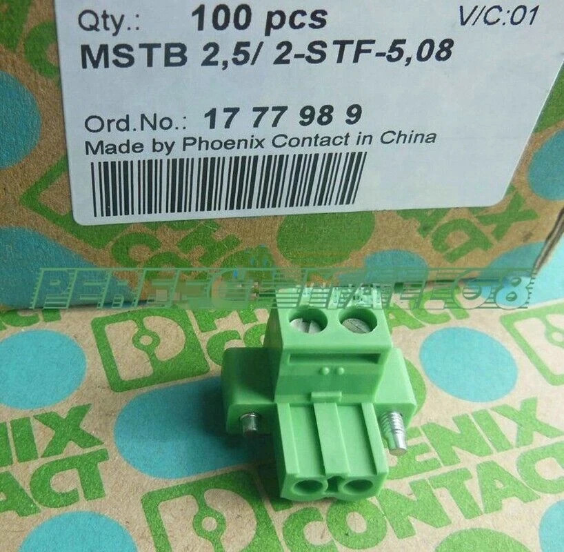 100PC/box NEW FOR Phoenix  MSTB 2.5/2-STF-5.08  Terminal 2-pin Plug 1777989