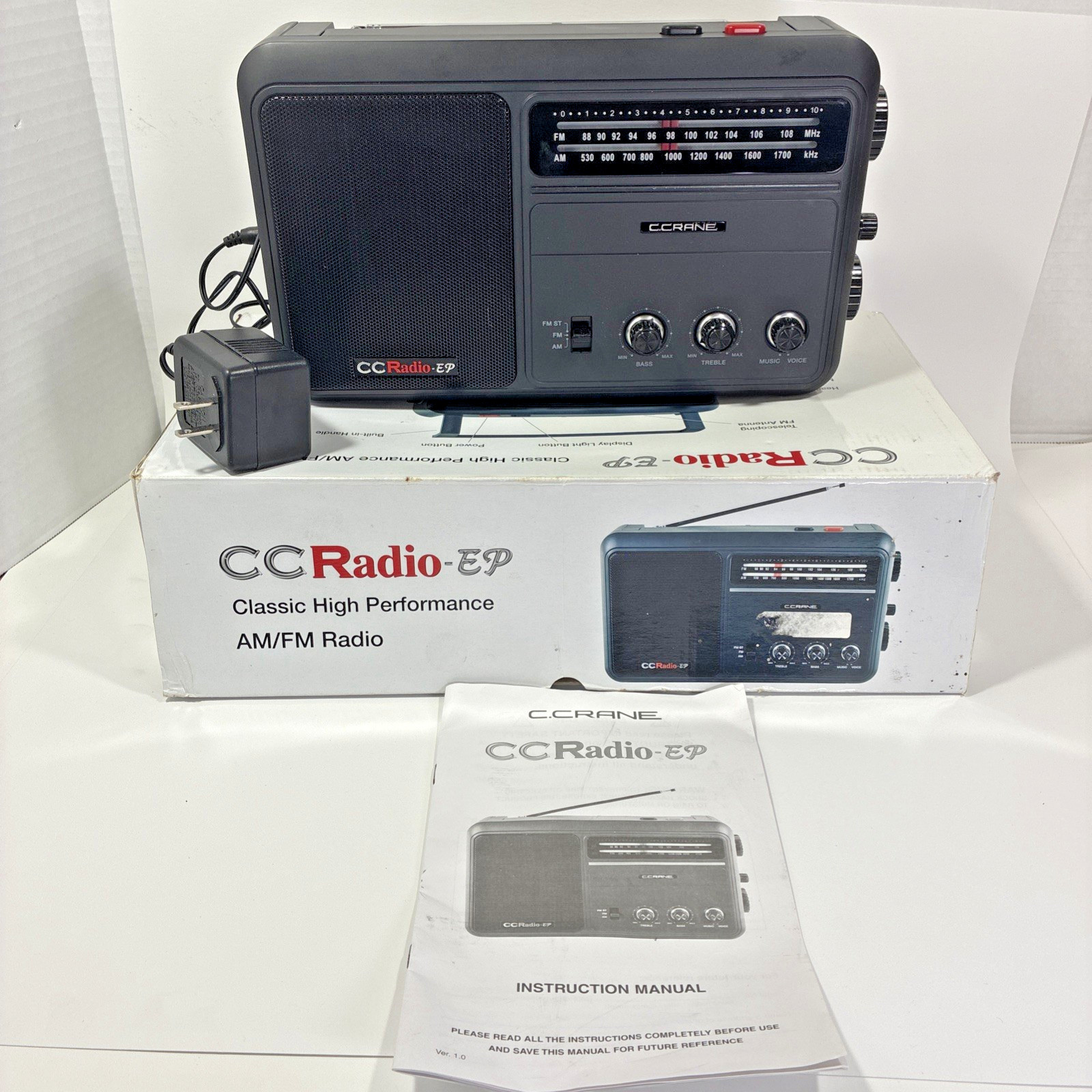 C. Crane CC Radio EP - AM FM Portable Radio (Boxed w/ Cord & Manual) Tested