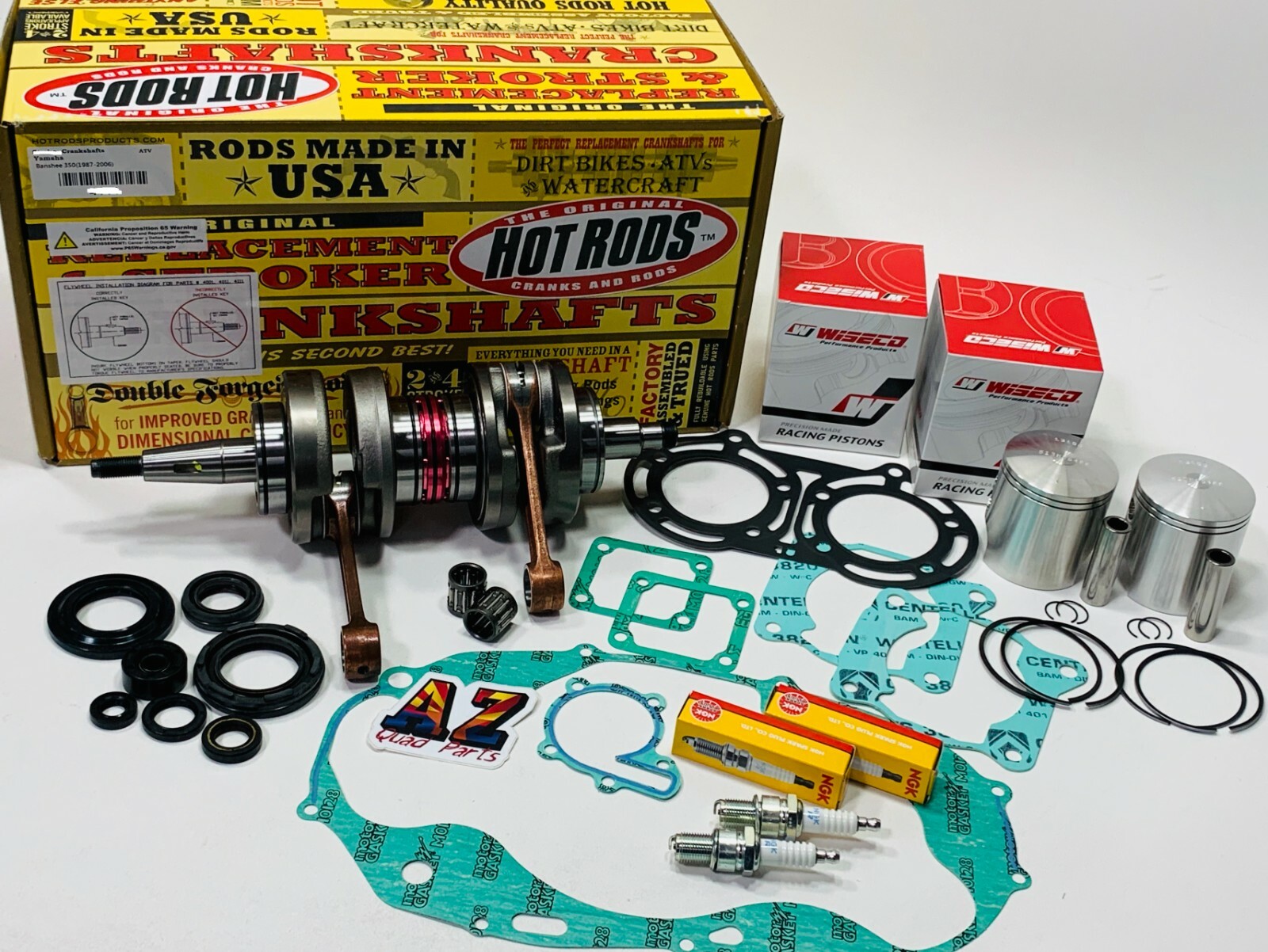 Yamaha Banshee Hot Rods Crank 64mm Wiseco Pistons Seals Gasket NGK Plugs Yamaha Banshee Hot Rods Crank 64mm Wiseco Pistons Seals Gasket NGK Plugs