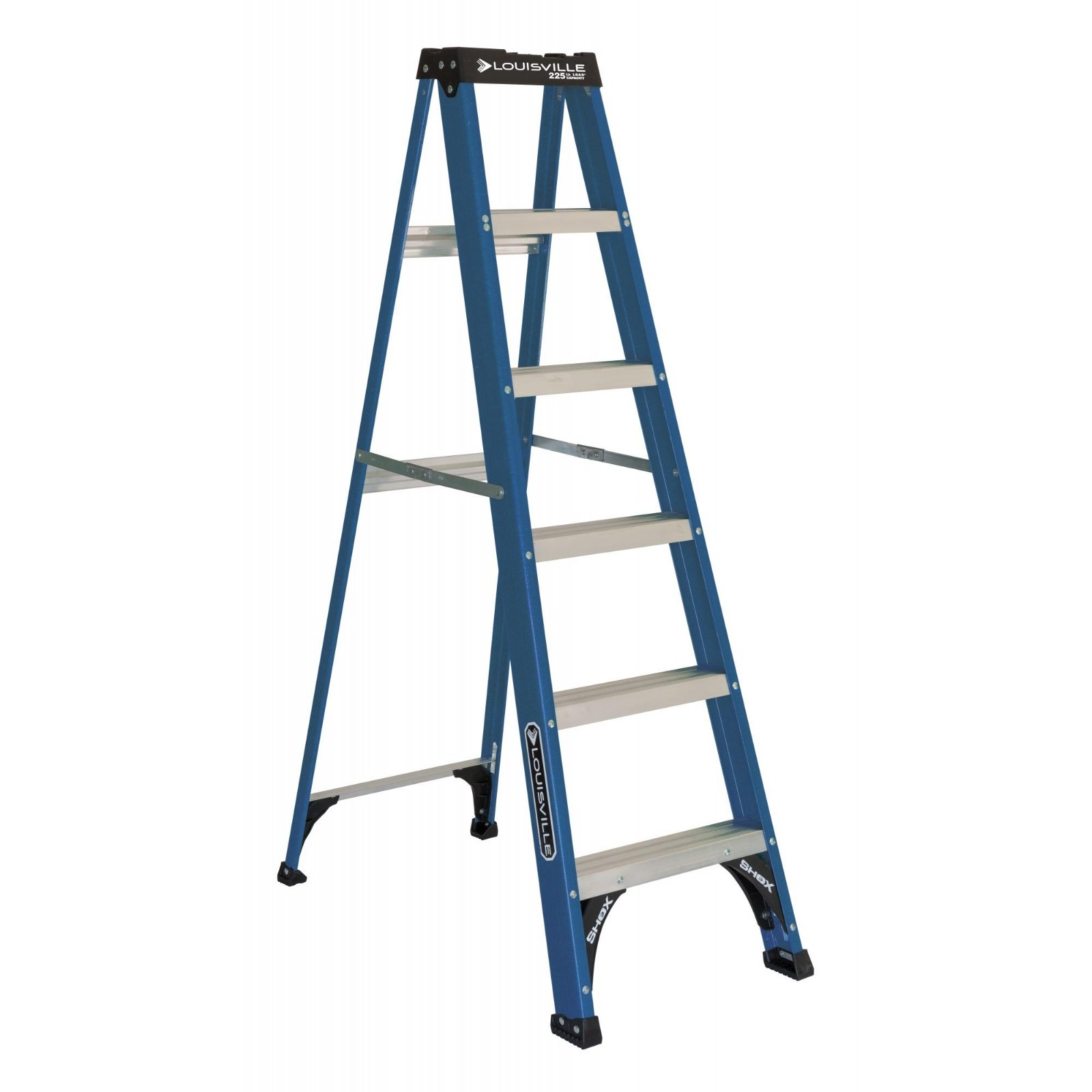 Louisville Ladder 6 ft Fiberglass Step Ladder 225 lb 10 ft Reach W-3217-06