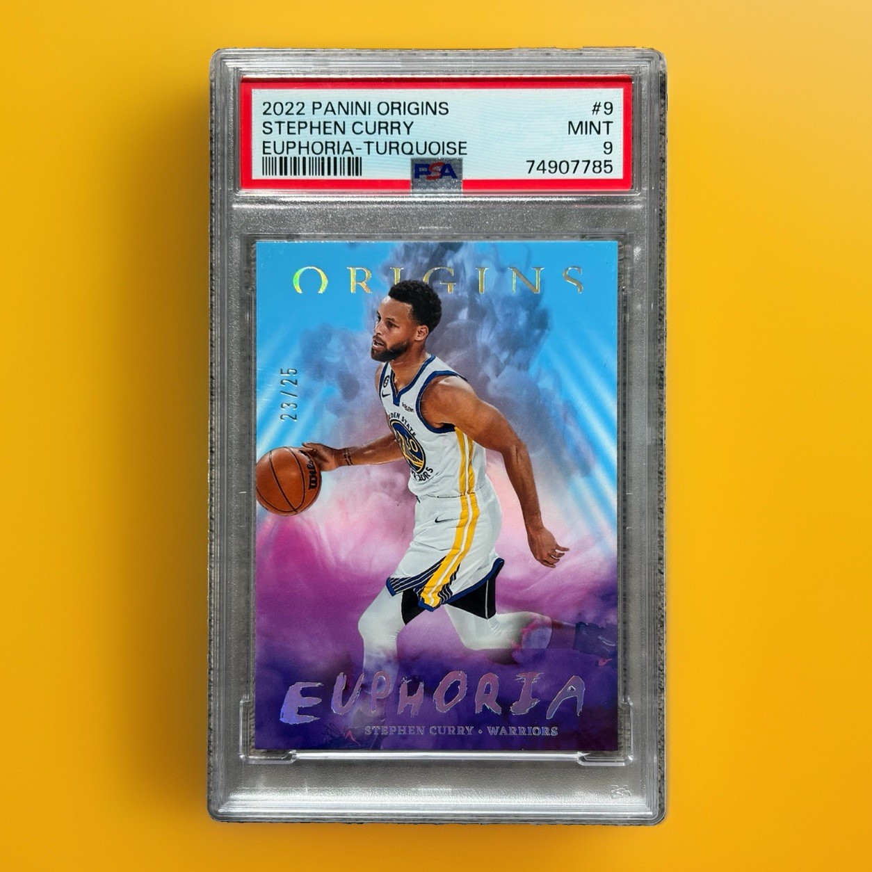 Panini 2022-23 Origins Stephen Curry Euphoria Turquoise /25 #9 PSA 9 74907785