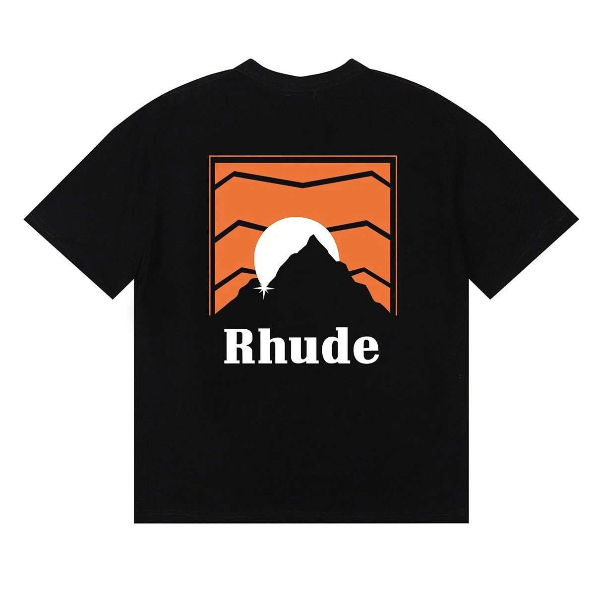 RHUDE Men Women Printing Leisure Cotton Short Sleeve T-Shirt Leisure T-shirt