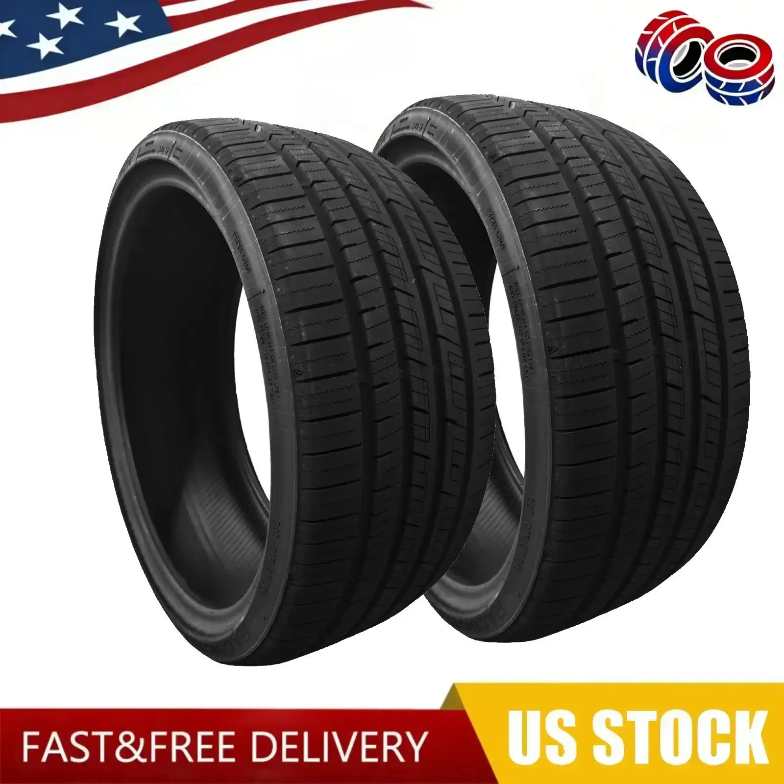 2 Royal Black Racing Trac UHP 245/45ZR20 103W All Season Performance Tires 420AA