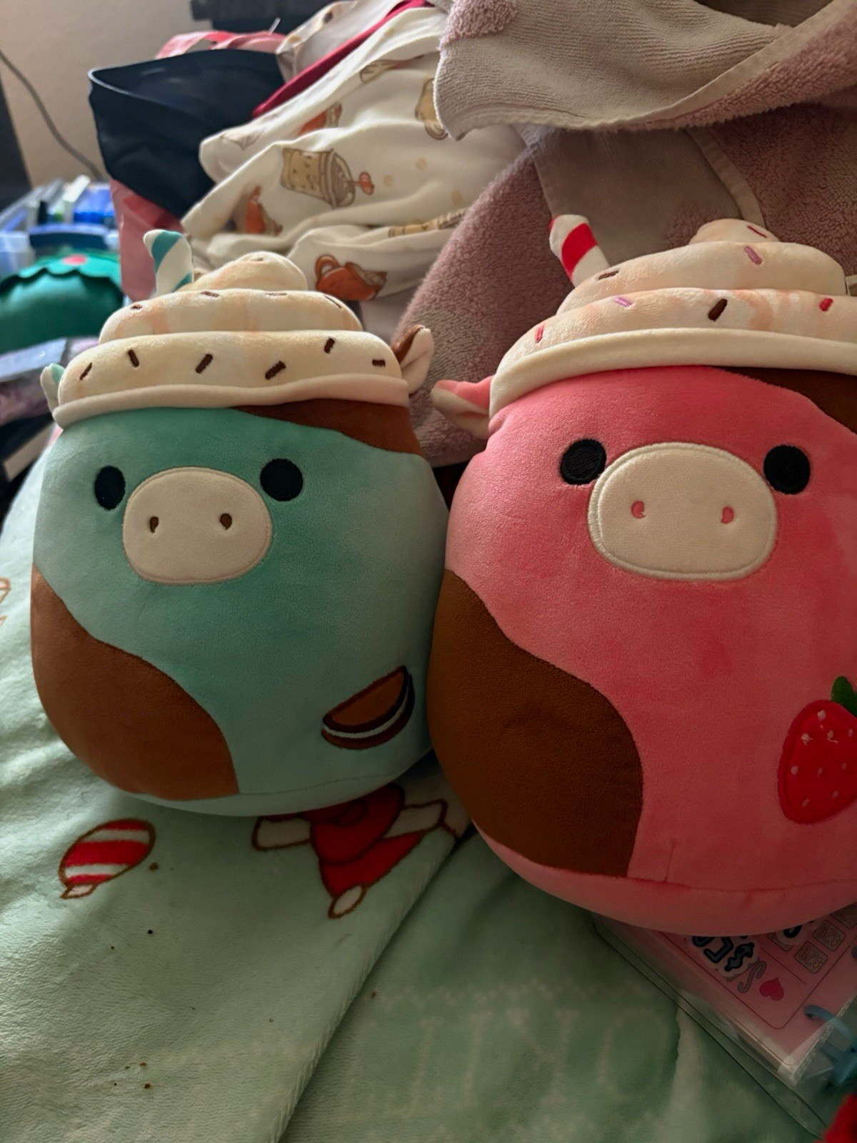 Rishi and ingeborg Squishmallows Lot of 2 Plush cows Blue & Pink Small 8 inch Rishi and ingeborg Squishmallows Lot of 2 Plush cows Blue & Pink Small 8 inch