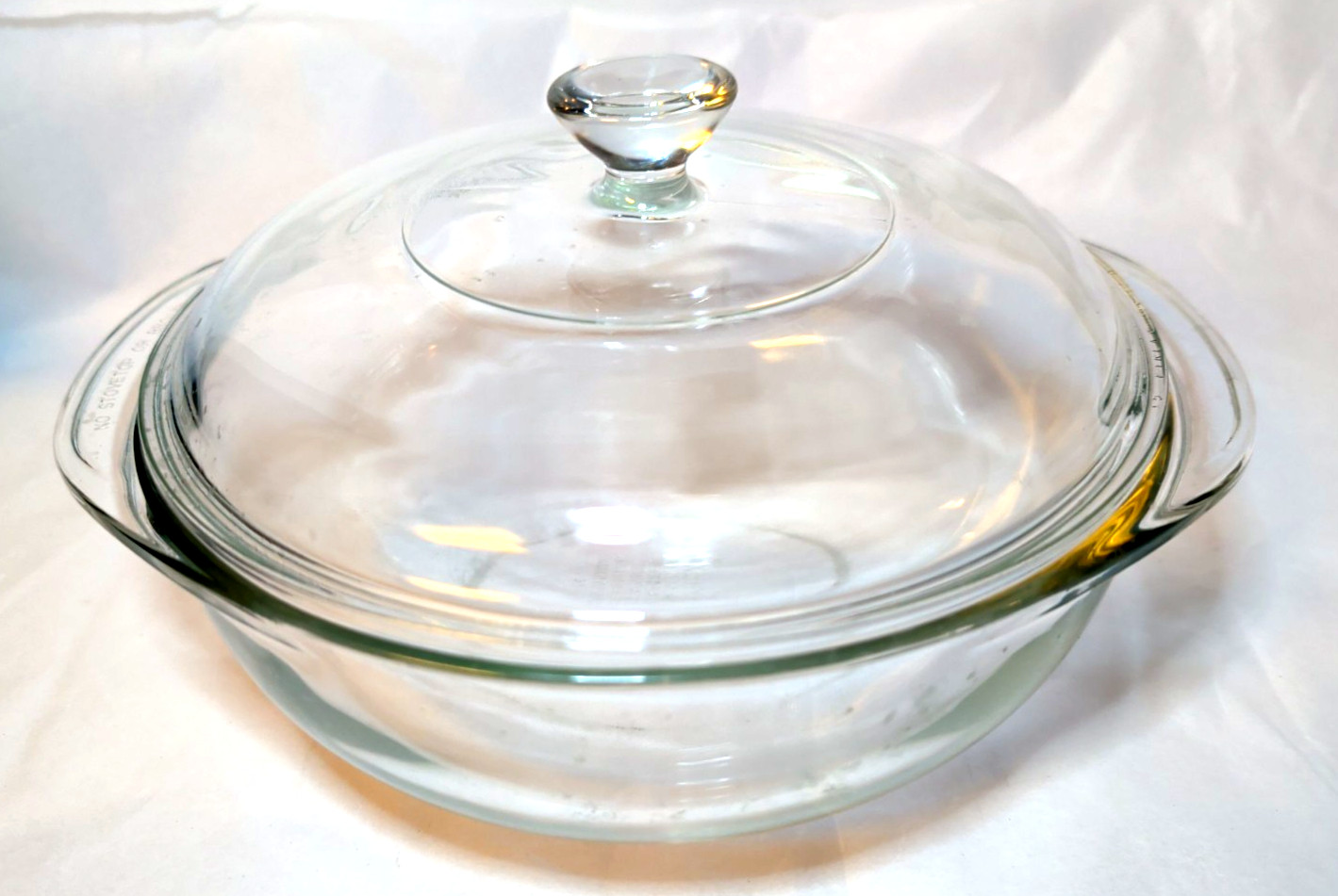 Vintage PYREX #023 Glass 1.5 Qt Ovenware Casserole Dish w/ Lid & Handles USA