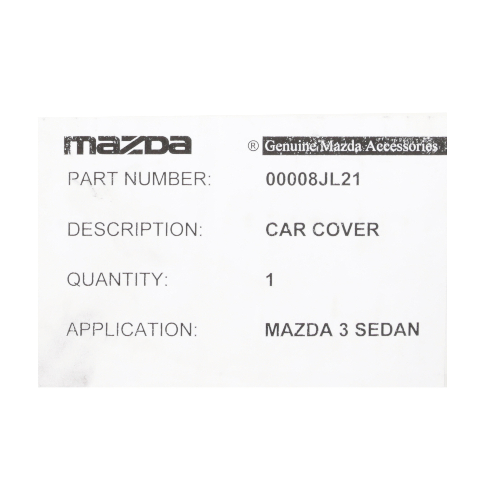 OEM GENUINE 2014-2018 Mazda 3 Hatchback Gray Car Cover & Storage Bag 0000-8J-L21 OEM GENUINE 2014-2018 Mazda 3 Hatchback Gray Car Cover & Storage Bag 0000-8J-L21