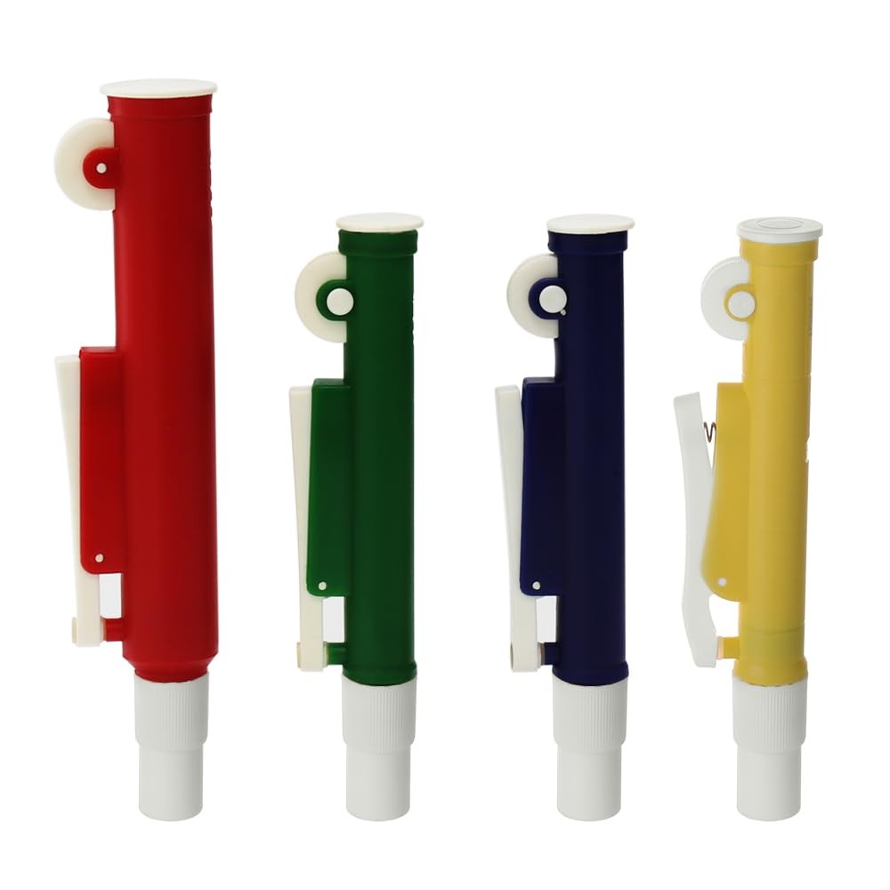 Scientific Pipette Pumps, Set of 4 Pumps 2ml Blue, 5ml Yellow, 10ml Green, 25...