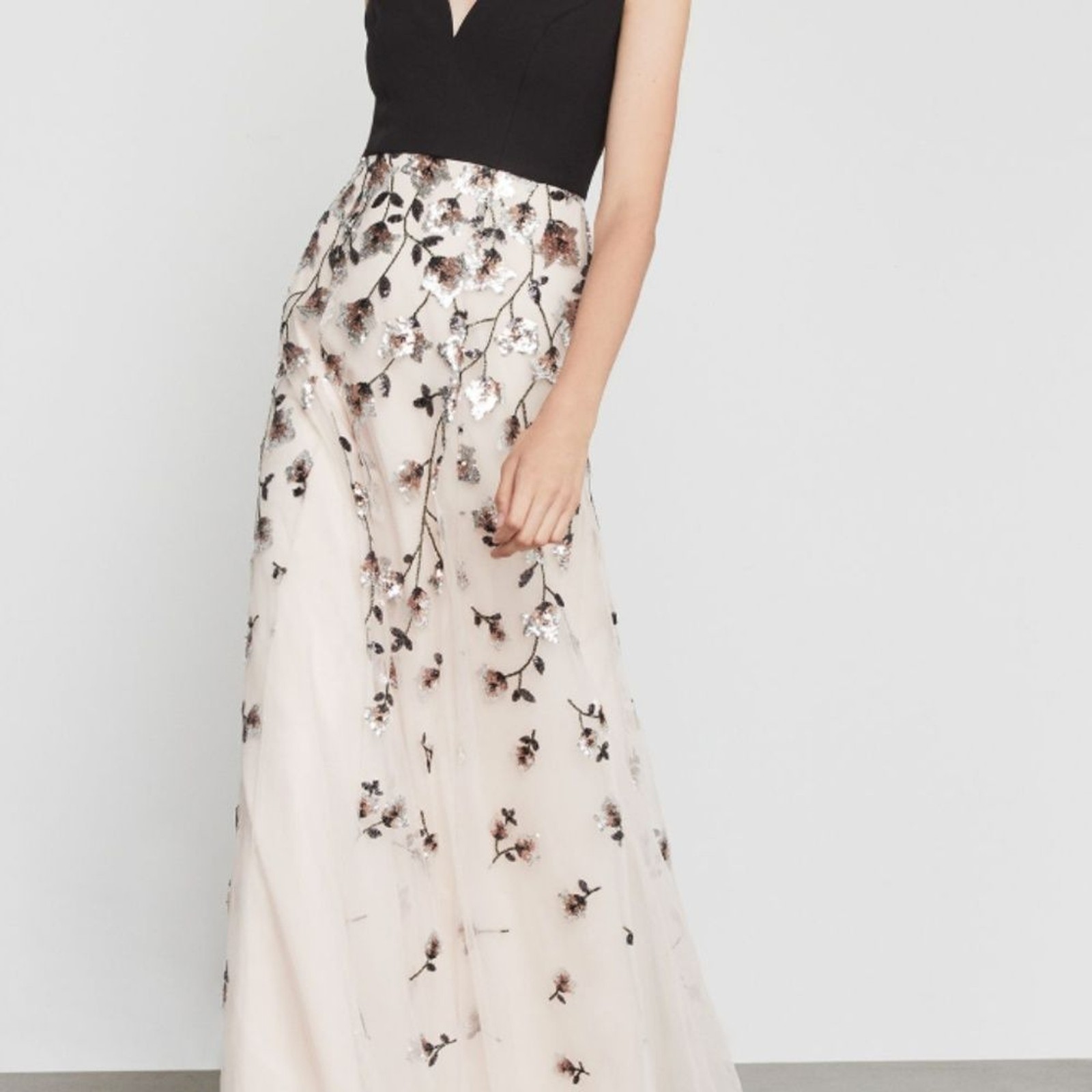 BCBG Sequin Floral Applique Gown BCBG Sequin Floral Applique Gown