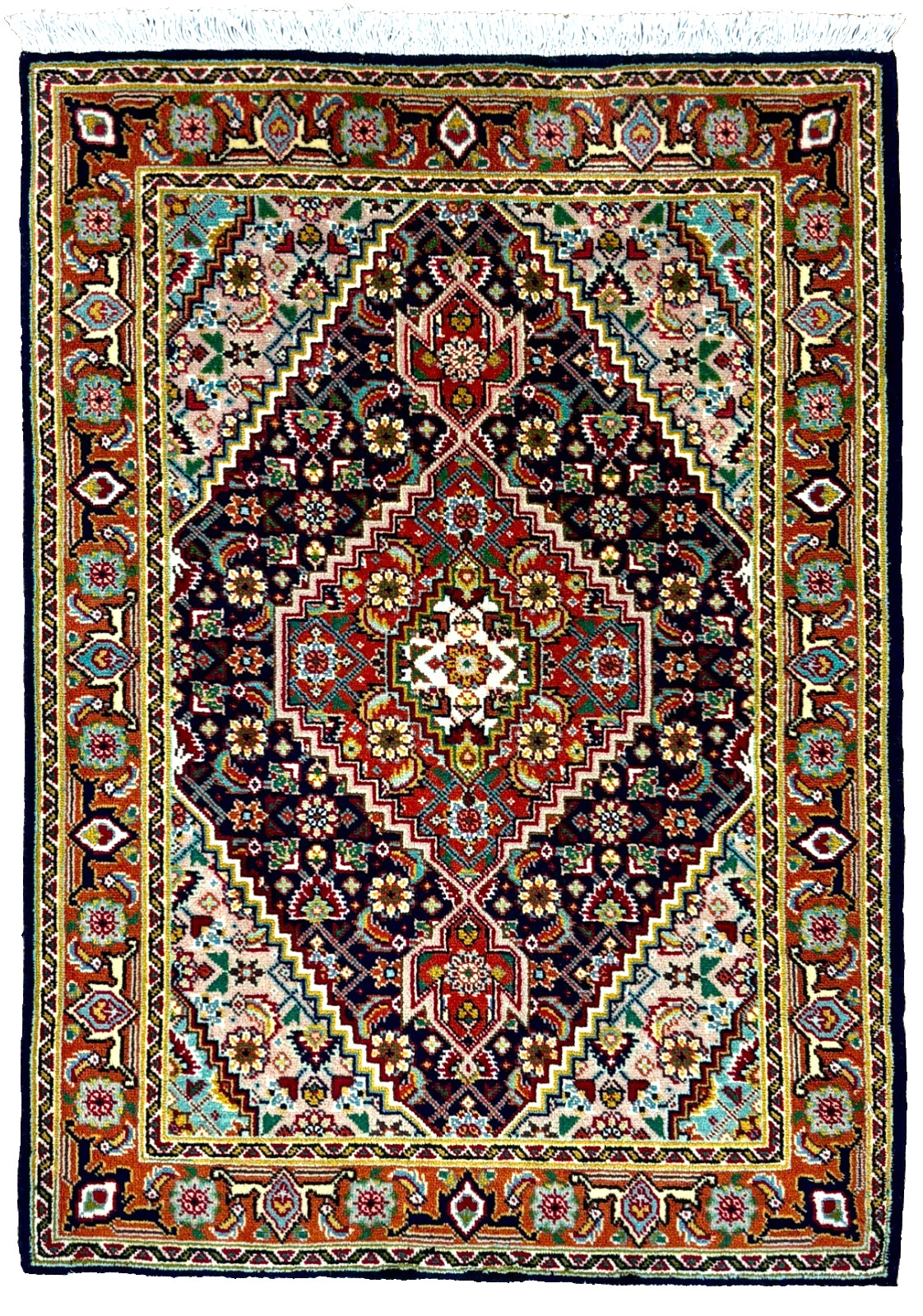 2x3 Vintage Hand Knotted Wool Area Rug Navy Red Tribal Oriental Home Decor Boho