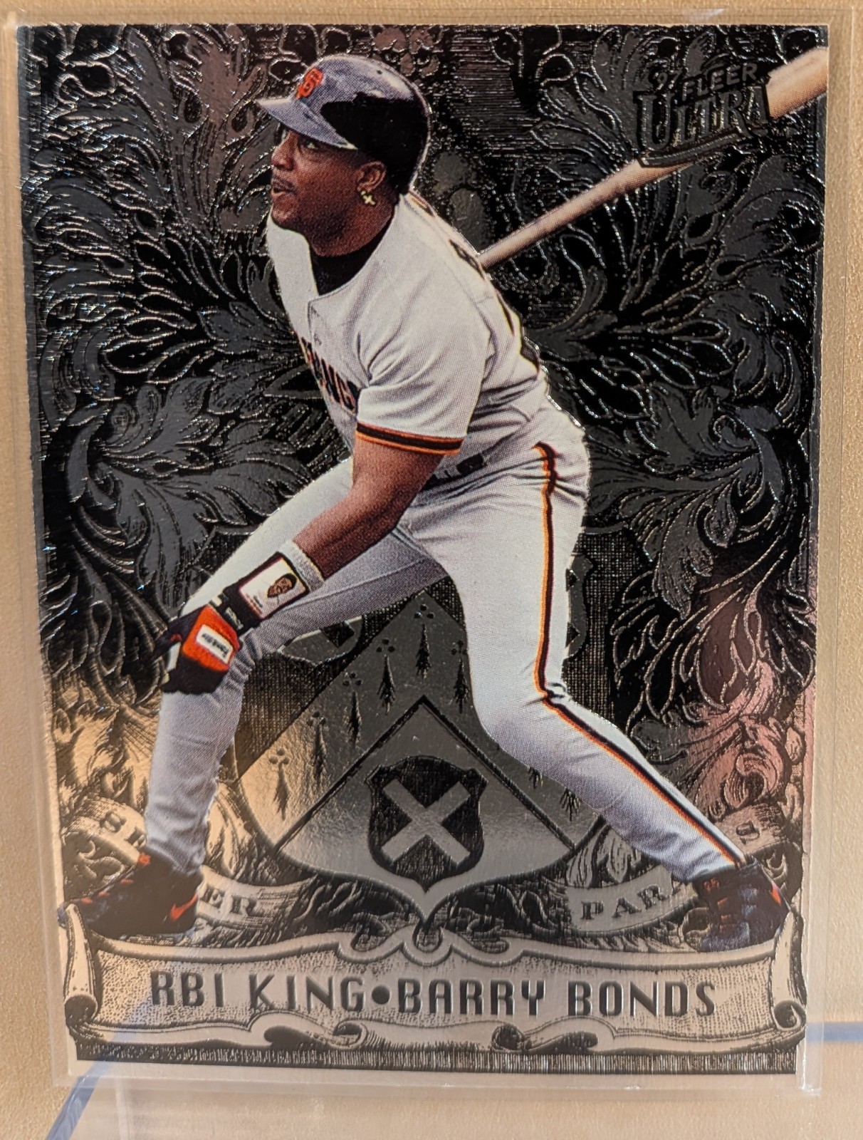 1997 Fleer Ultra RBI KING 4 Barry Bonds Giants RARE BEAUTIFUL SILVER FOIL INSERT