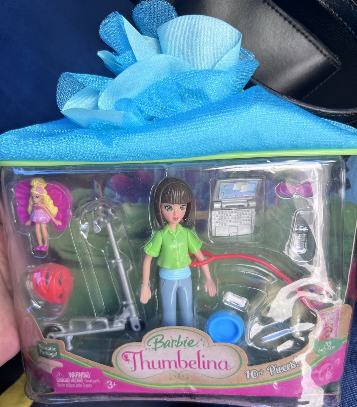 Barbie Thumbelina Doll Dog Scooter Helmet Laptop Cell Phone 2008 Mattel Set RARE