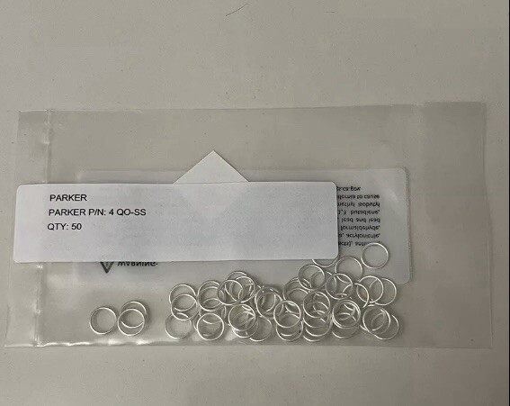 Parker, 4 QO-SS, SS Ultra Seal O-Rings, 321 Silver Plated - New, Lot of Qty. 50