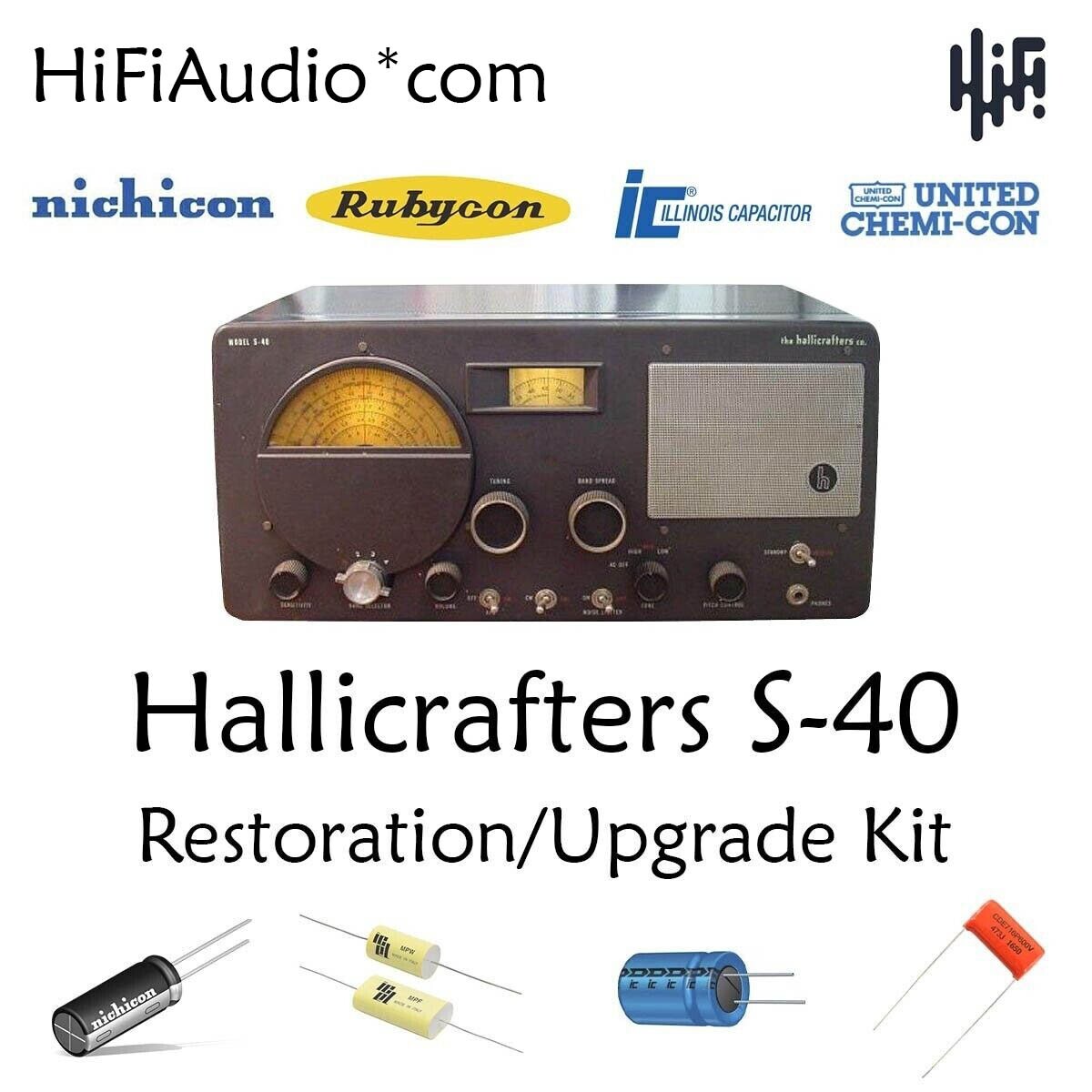 Hallicrafters S-40 radio Restoration kit repair upgrade recap capacitor rebuild