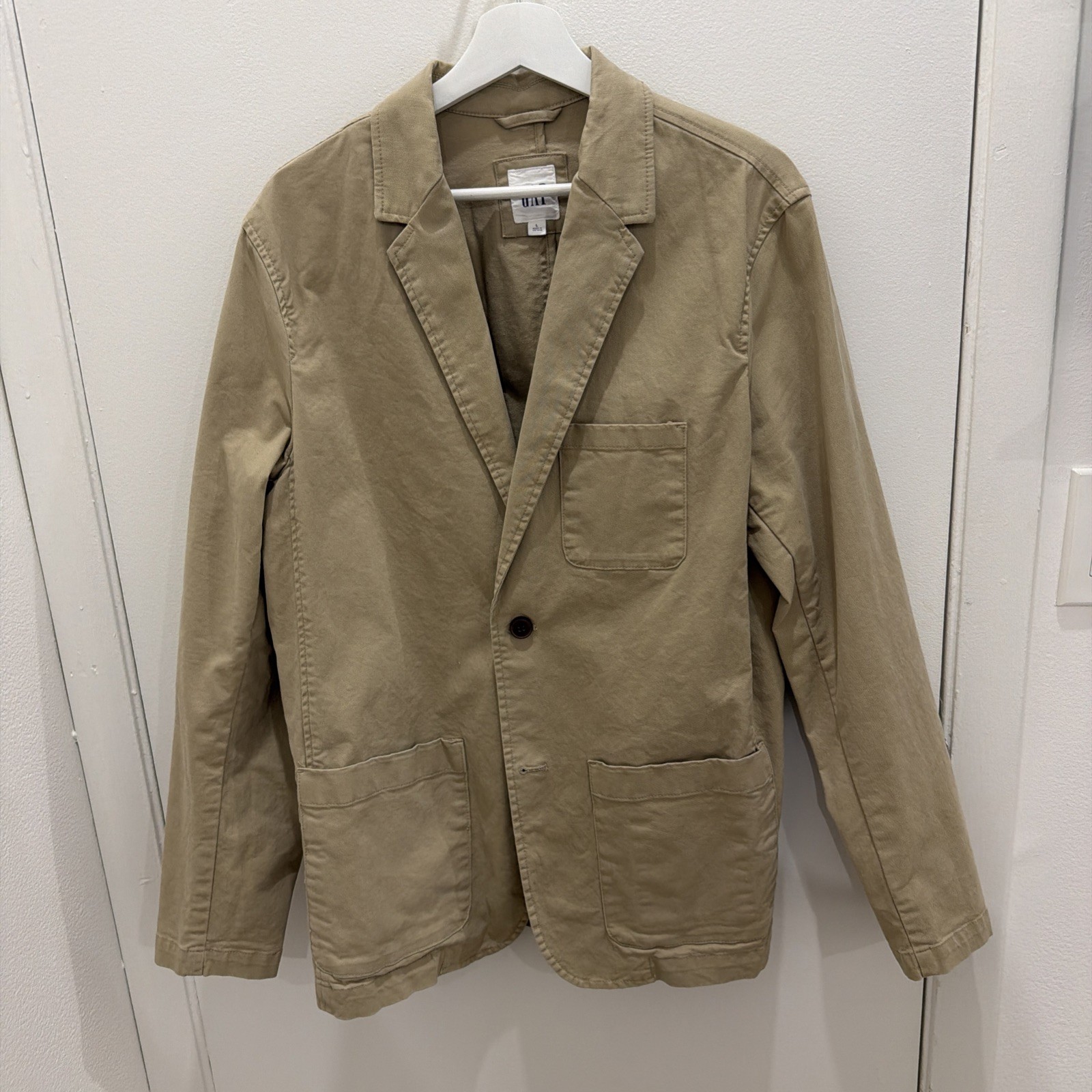 Retro Gap Men’s Khaki Cotton Unstructured Blazer Large