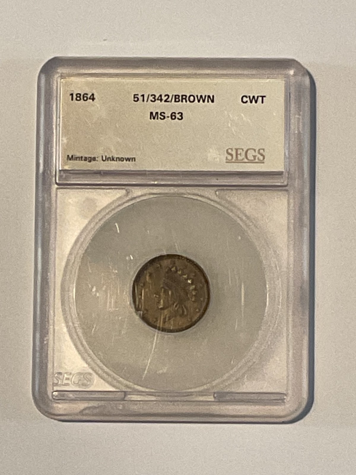 1864 CWT SEGS MS 63 1864 CWT SEGS MS 63