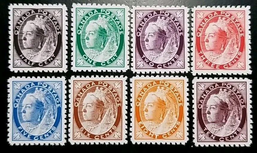 Canada Stamps #66-73 1897-1898 Queen Victoria Maple Leaf Replica Set Canada Stamps #66-73 1897-1898 Queen Victoria Maple Leaf Replica Set