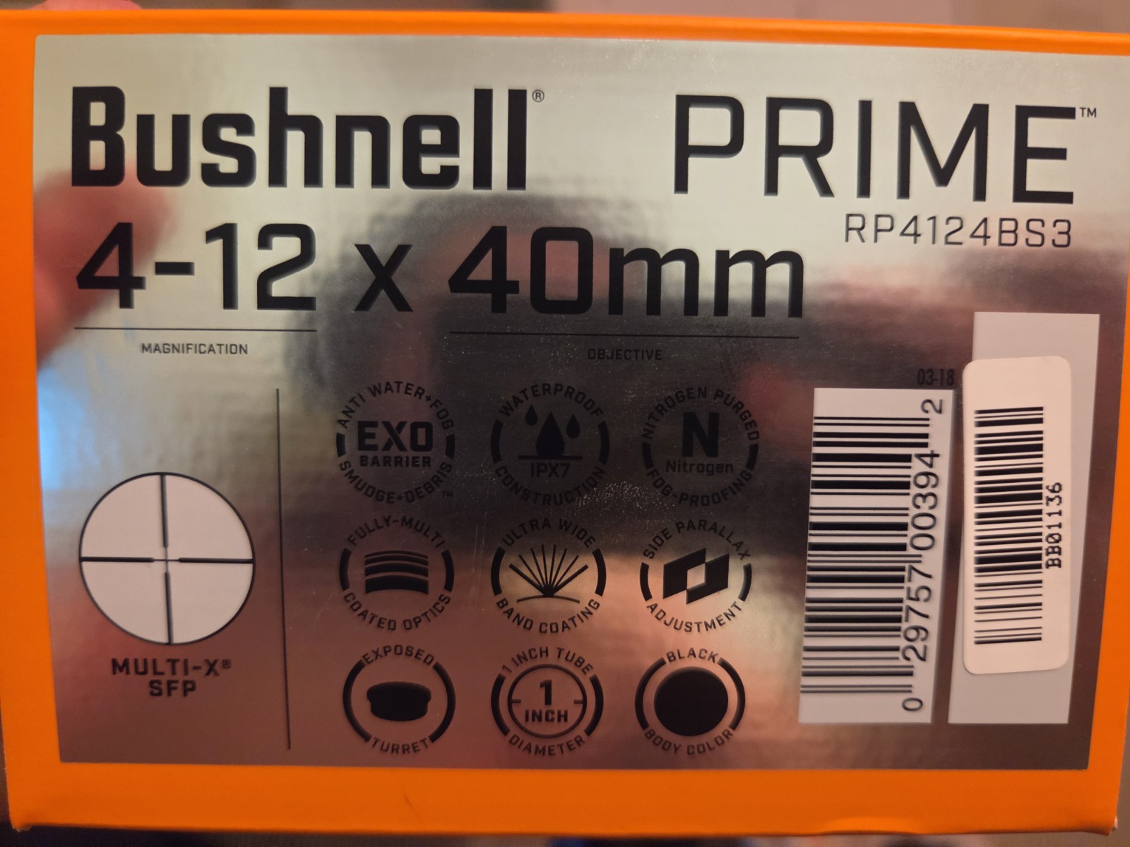Bushnell Prime 4x12x40mm Riflescope RP4124BS3 Muti X SFP